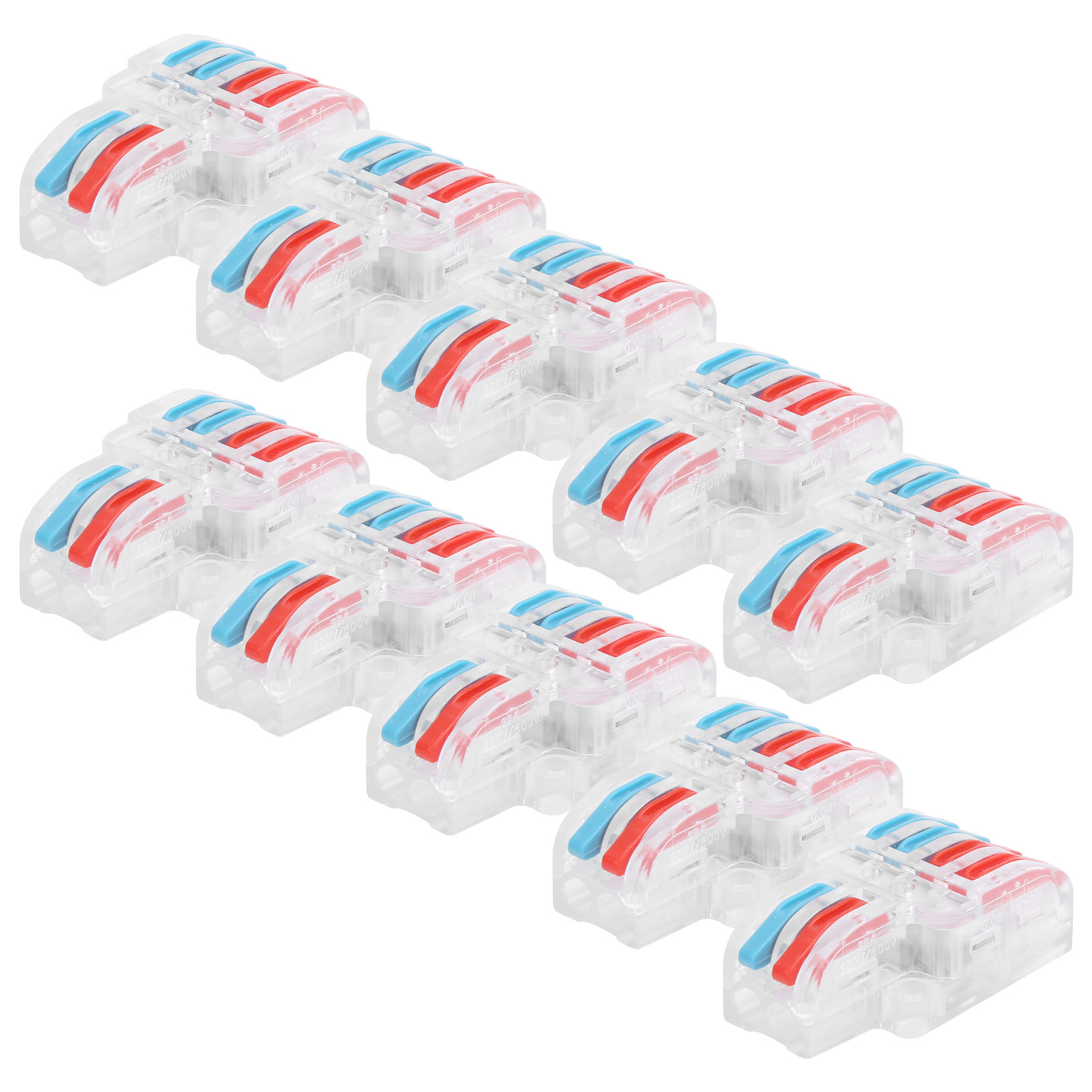 10 Stück Drahtblock-klemmenklemmen 2-in-4-out Farbige Schnellverdrahtungs-elektroverbinder Lt-422