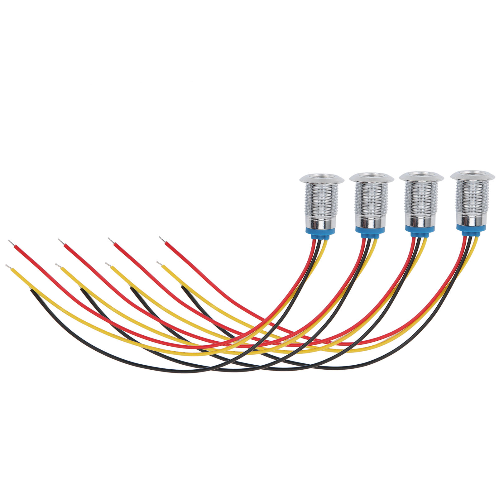 4er-set Wasserdichte Led-anzeigeleuchten Mit Gemeinsamer Anode Für Industrielle Steuerungskomponenten, 12 Mm, 110–220 V, Rot Und Gelb