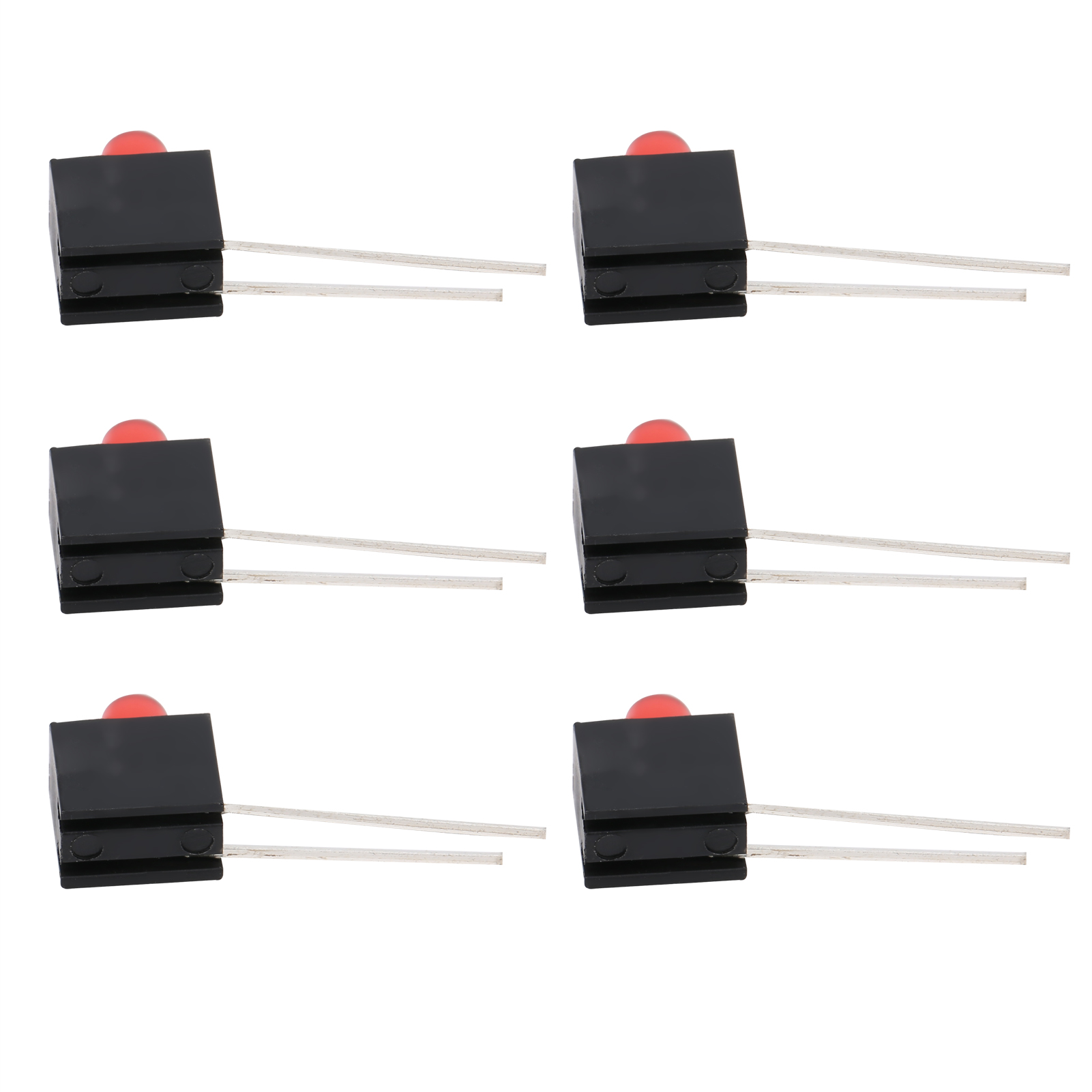 100 Stück Led-fassungen, 3 Mm Lampenschirm, 90°-biegung, Mit Leichten Industriellen Steuerungskomponenten, Rotes Licht