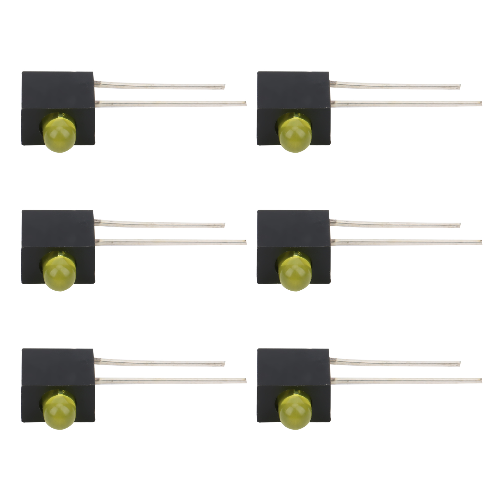 100 Stück Led-fassungen, 3 Mm Lampenschirm, 90°-biegung, Mit Lichtsteuerungskomponenten, Gelbes Licht