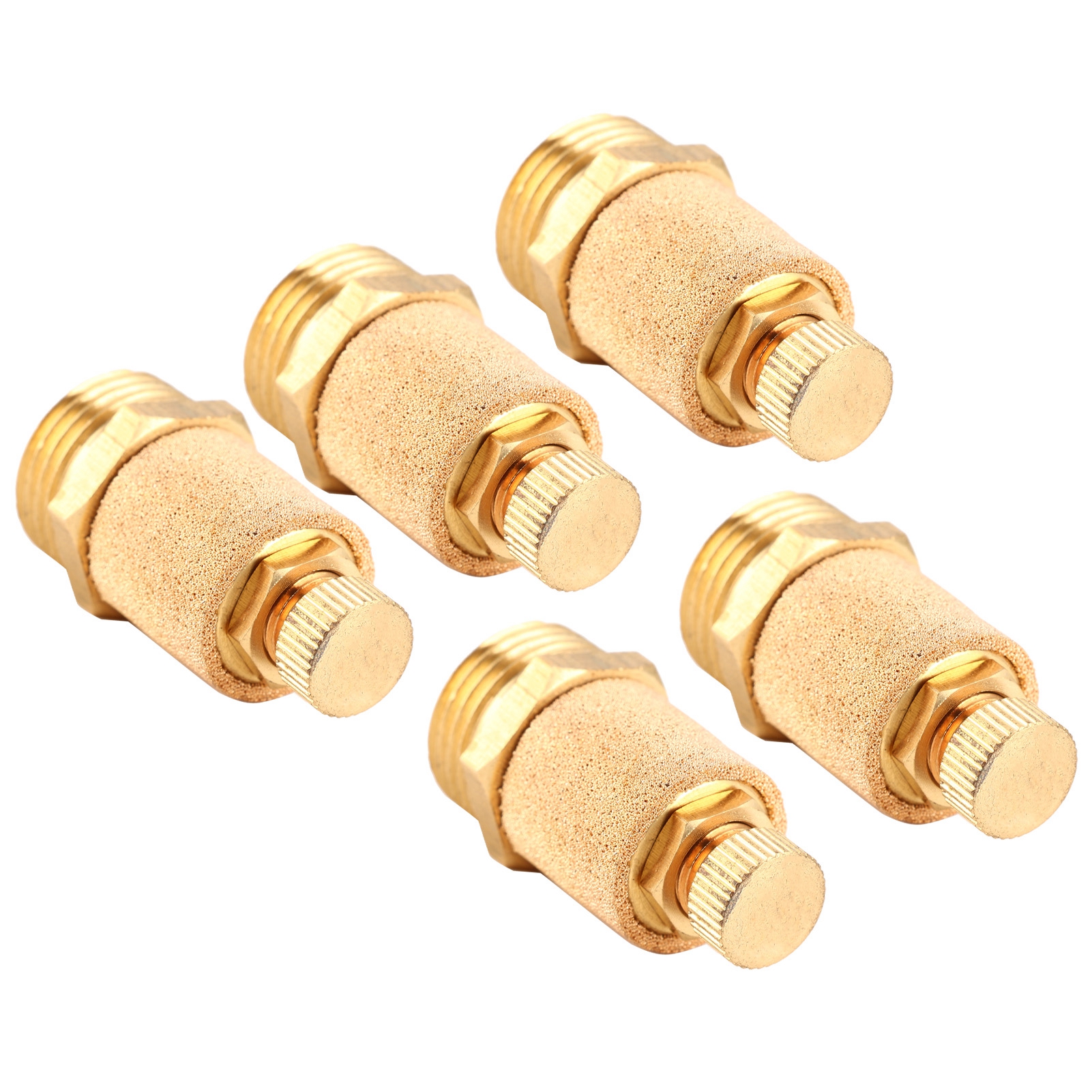 5 Stück G1/2 Pneumatik-schalldämpfer, Drosselklappe, Messing-schalldämpfer, Langer Kopf, Industriekomponenten