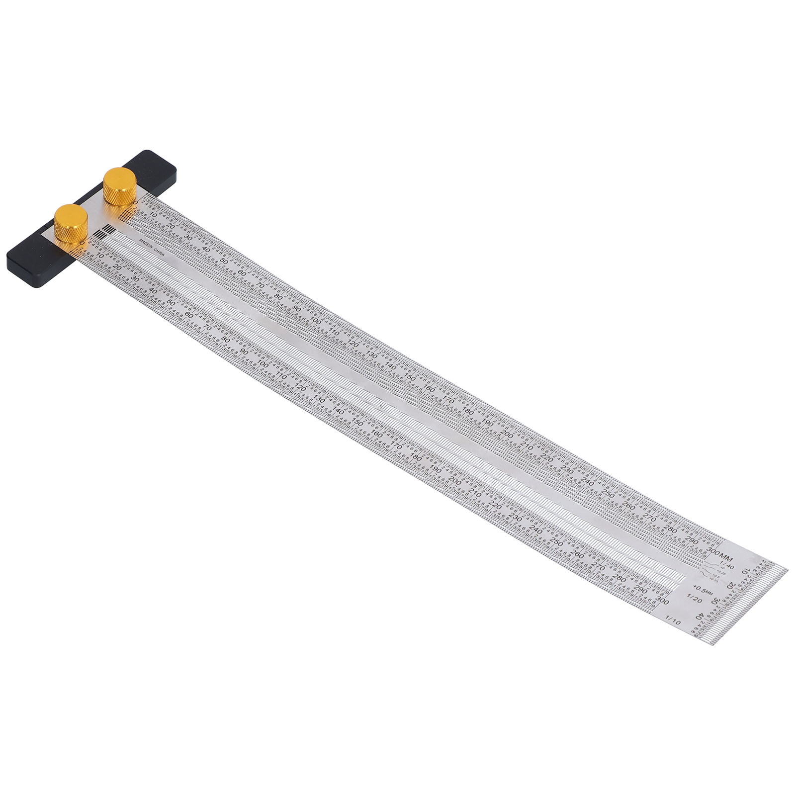 Markierungsskala Exquisites, Präzises, Tragbares, Praktisches, Robustes, Langlebiges, Multifunktionales T-förmiges Lochlineal (300 Mm)
