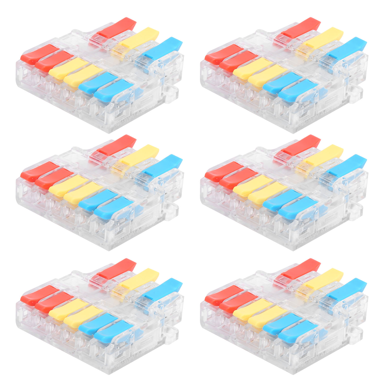 10 Stück Kabelverbinder-klemmen, Transparent, 3 Eingänge, 6 Ausgänge, Drahtblockklemme Lt-636, 0,5–6,0 Mm²