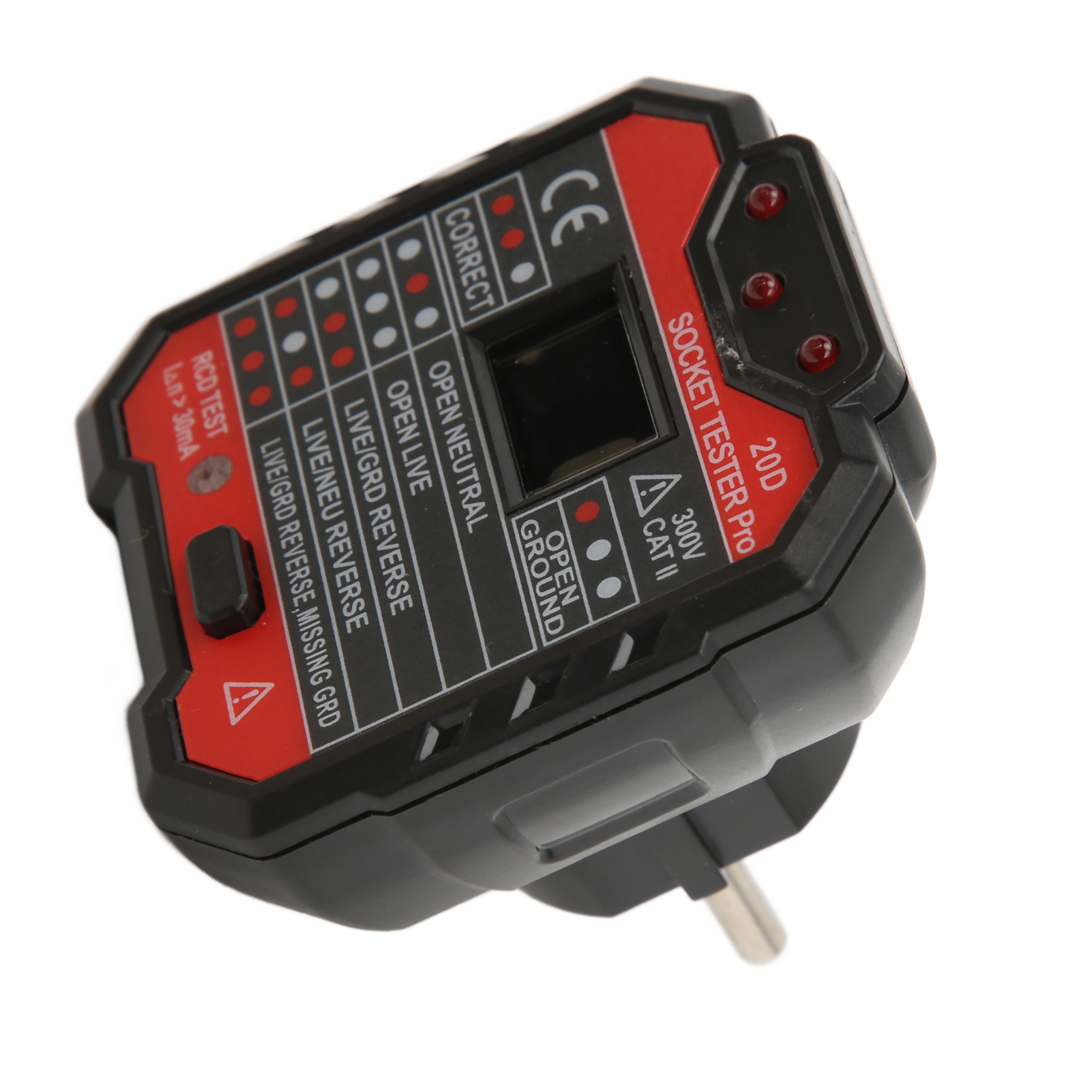 20d-steckdosenprüfer, Steckdosendetektor, Stromkreisprüfer Für Stromführende Leiter Und Neutralleiter, 48–250 V Eu-stecker