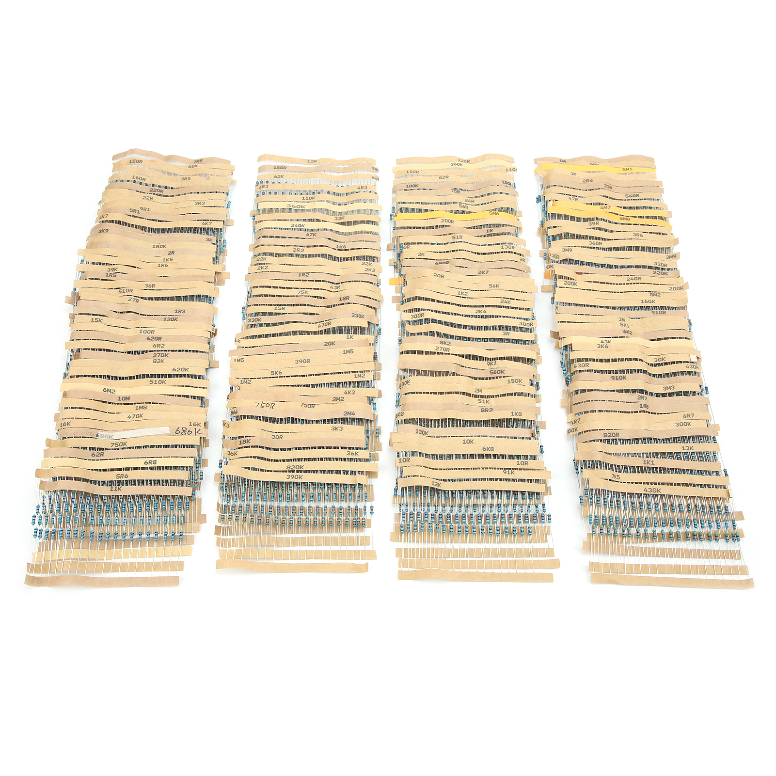 3120-teiliges Metallfilmwiderstands-set, 156 Werte, Schutzsortiment, Elektronische Bauteile, 1/4 W