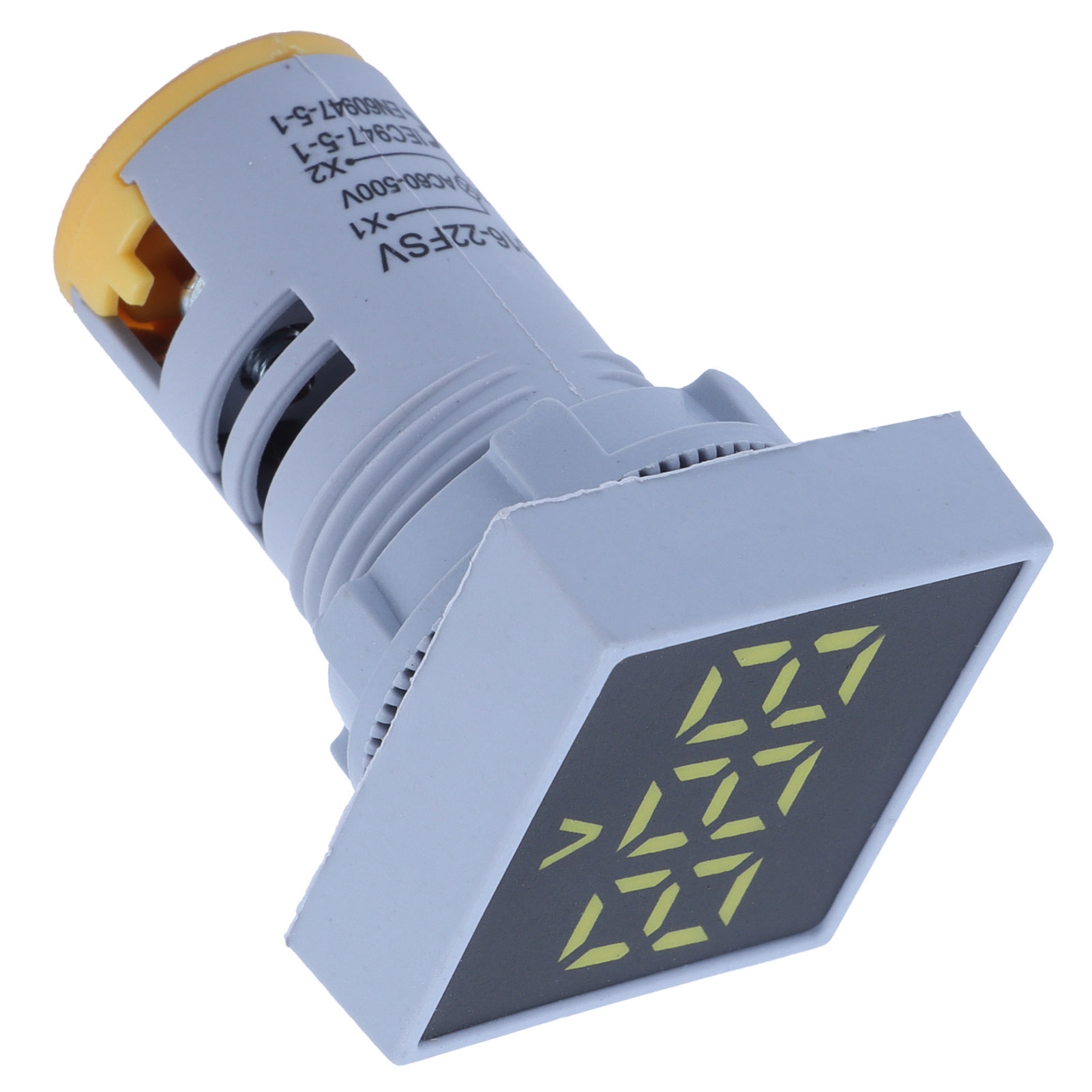 Ad16-22fsv Digitale Spannungsanzeige Mit Mattierter Frontplatte, Spannungsmesser, 60–500 V Ac, Gelb