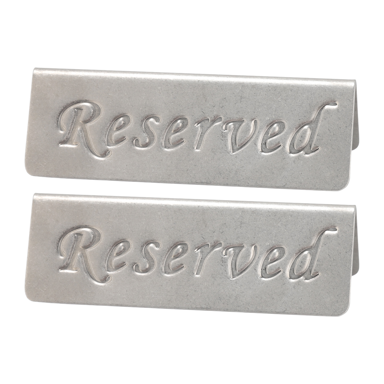 Set Aus 2 Doppelseitigen „reserviert“-schildern Aus Edelstahl Für Restaurants, Bars, Cafés, Teestuben Und Hotels.