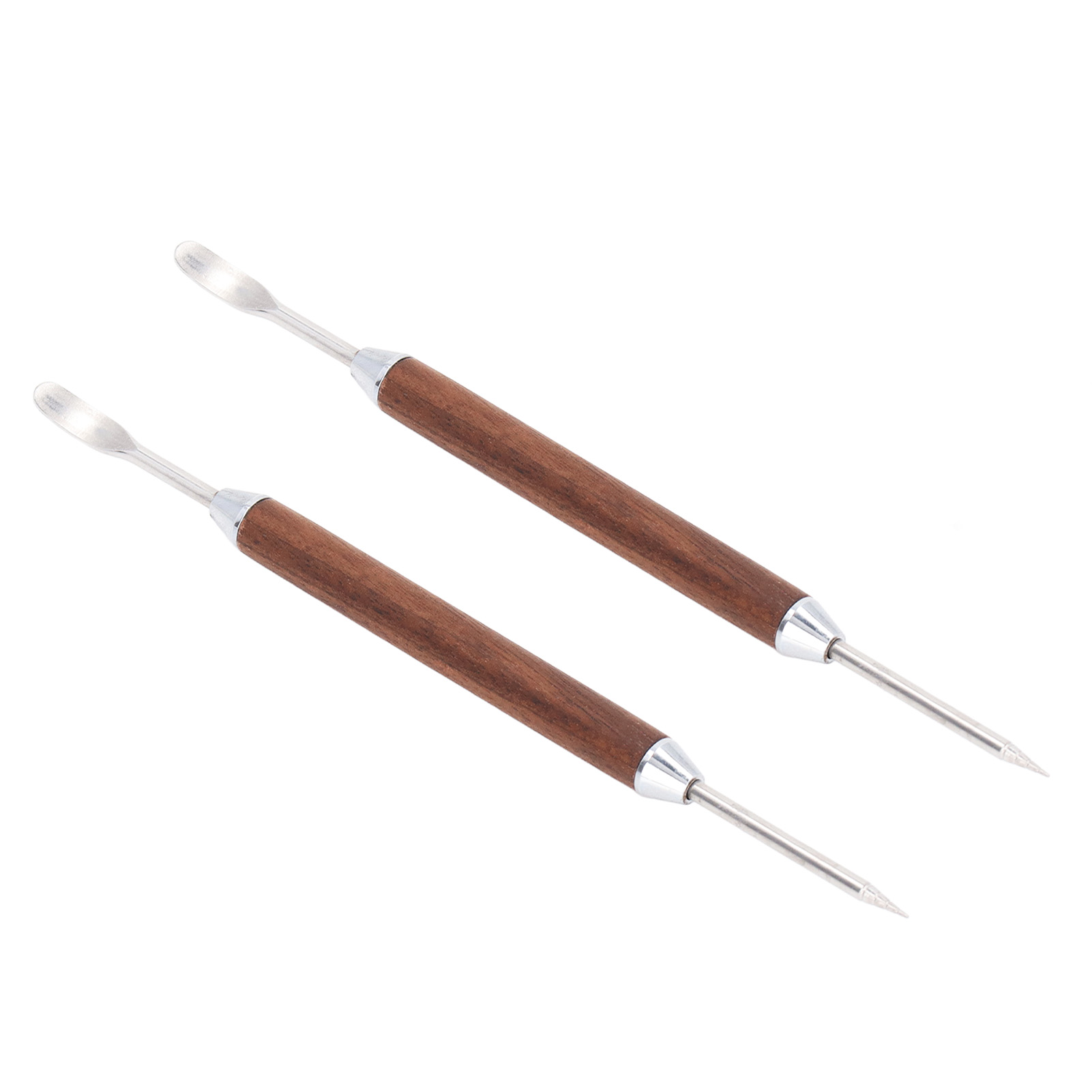 Set Aus 2 Dekorativen Kaffeestiften Mit Holzgriff Und Edelstahl-zierstichnadel Für Diy-dekorationen