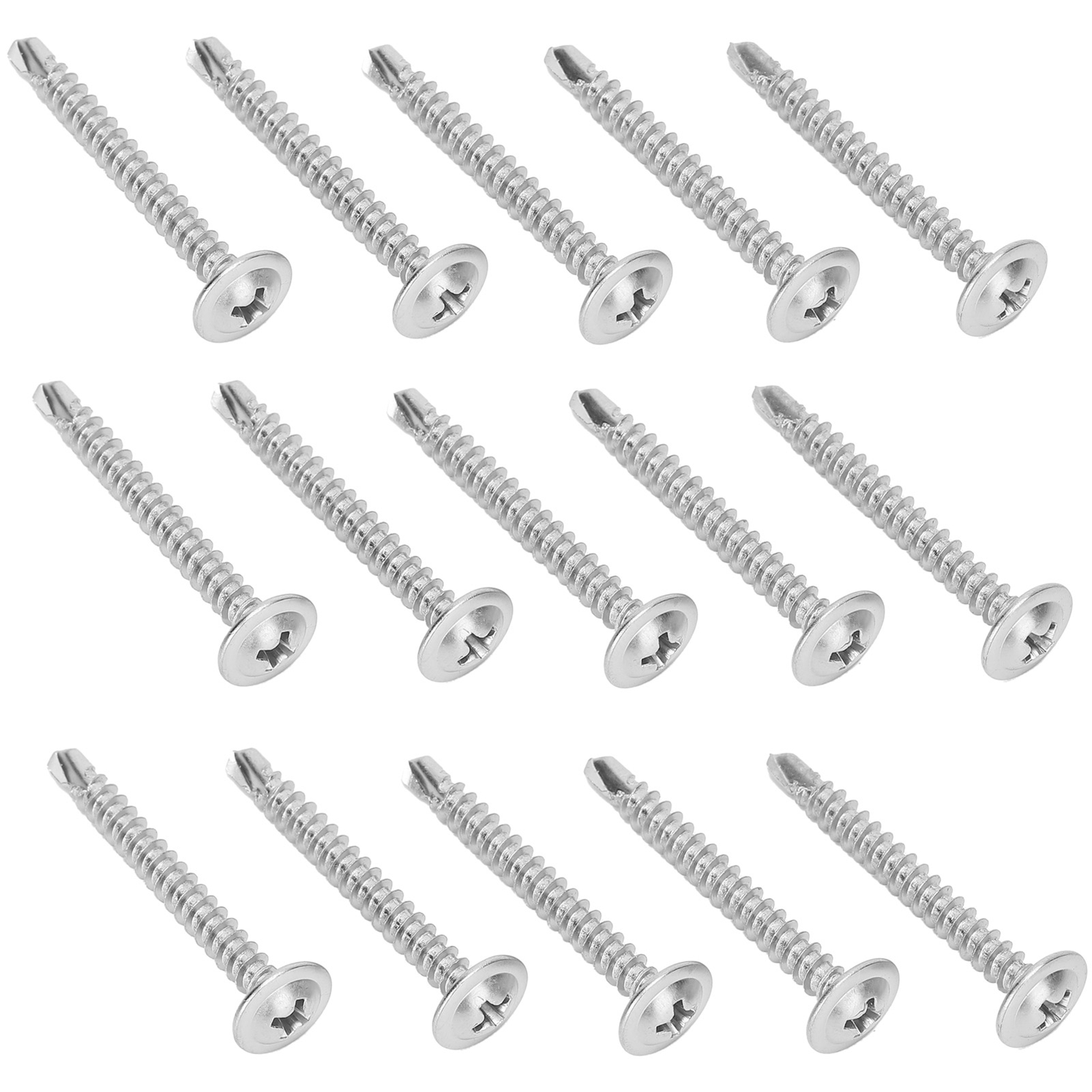 500 Stück Selbstschneidende Schrauben Aus Edelstahl 410, M4,2 X 38 Mm, Kreuzschlitzschrauben-set, Rostfrei, Korrosionsbeständig