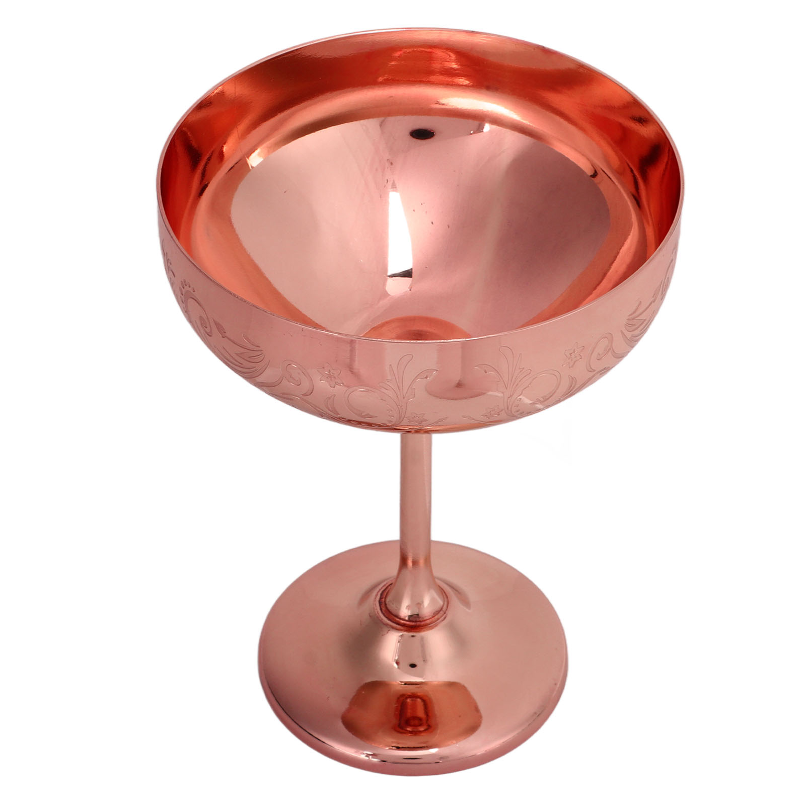 Champagnerglas Aus Metall, Edelstahl 304, Gravierter Kelch, Rotweinglas Für Bar Und Party, Dekorative Gläser Mit Blütenohren-motiv, Kupferplattiert
