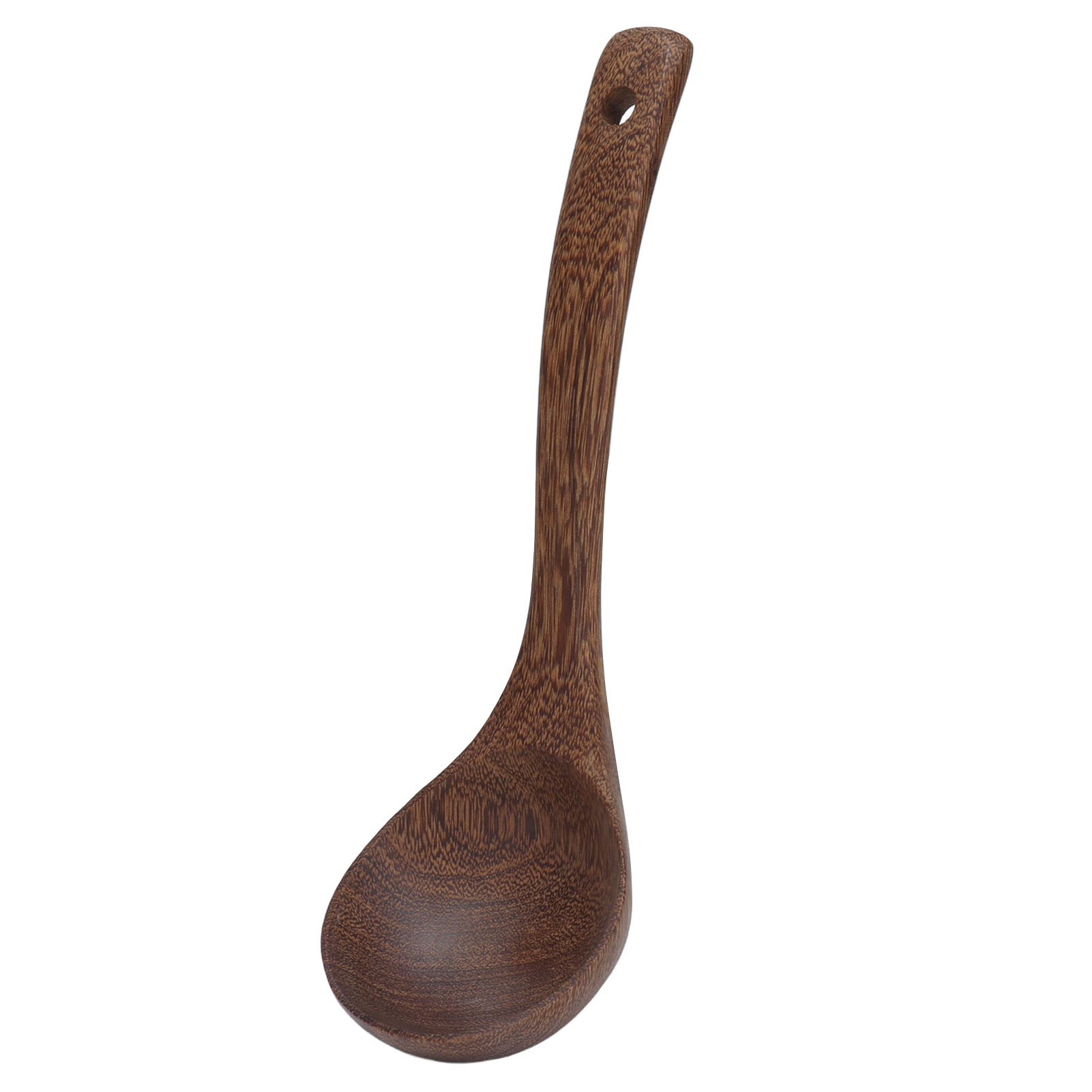 Suppenlöffel Aus Wenge-holz Mit Runder Aufhängeöse Für Tee, Kaffee, Desserts, Zucker Und Salate. Gebogener Griff, Kleine Größe.