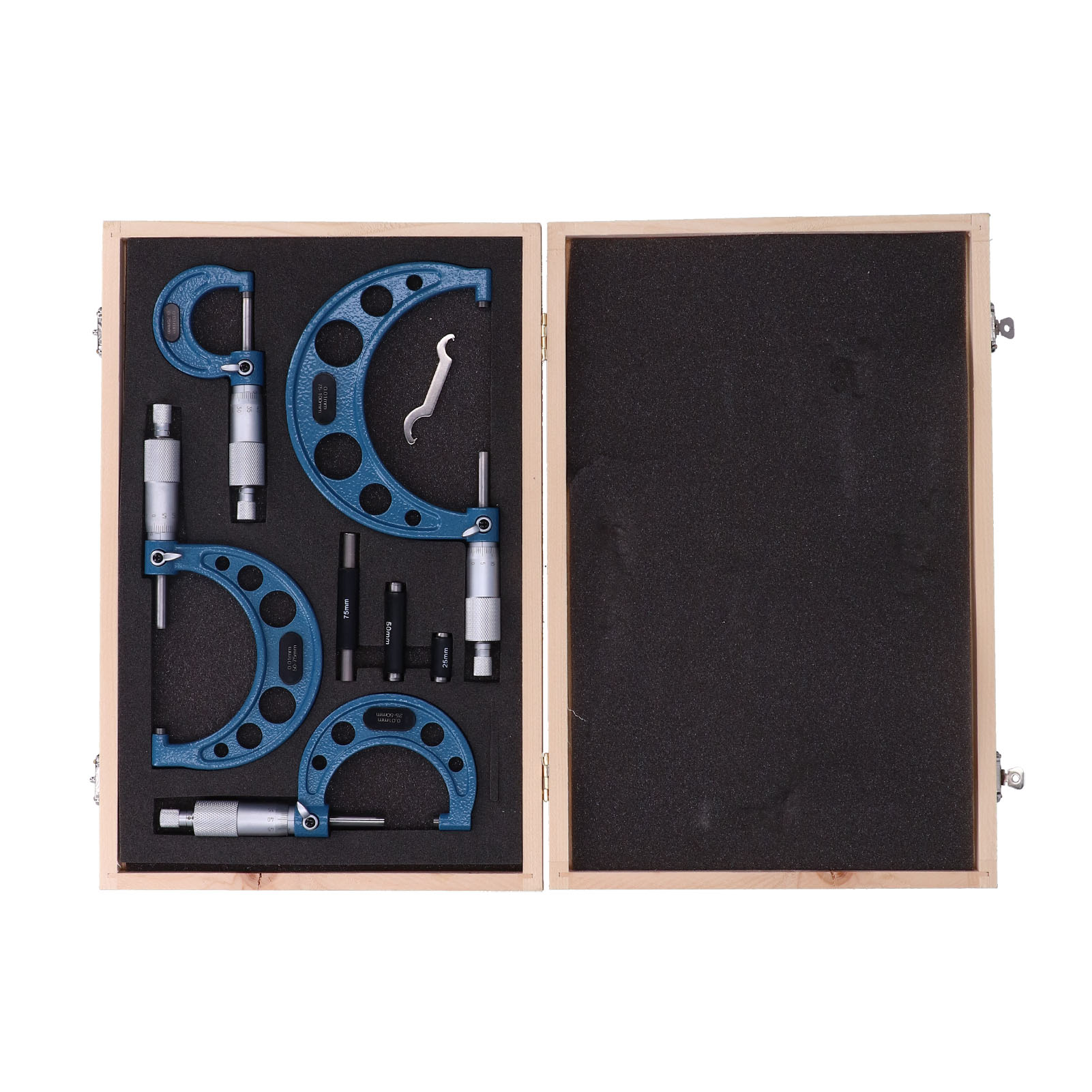 4-teiliges Set Hochpräziser Außenmikrometer Für Metallmessungen, 25/50/75/100 Mm, 0,01 Mm