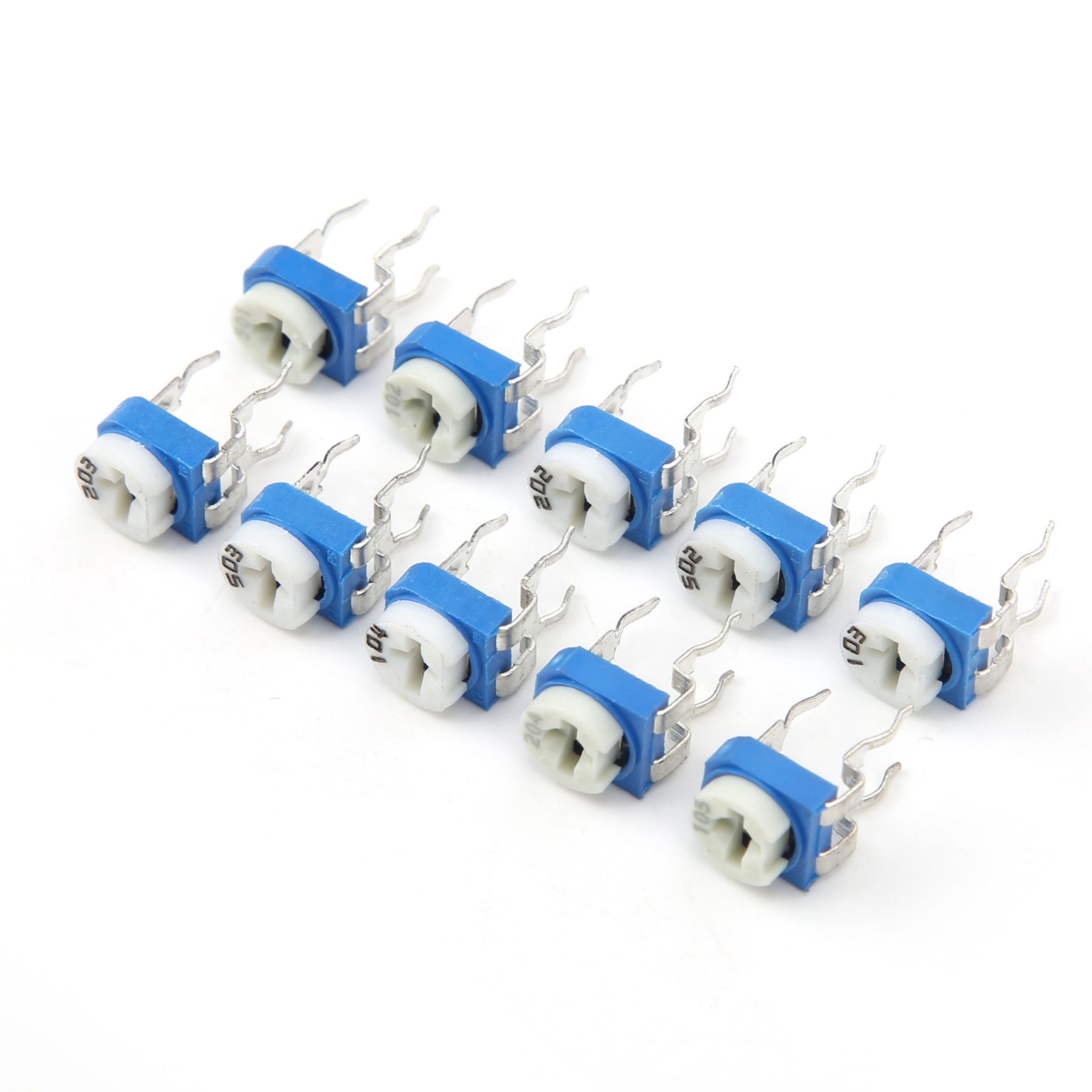 100 Stück Variable Widerstands-trimmer-potentiometer-elektronikbauteil Rm065 Blau + Weiß