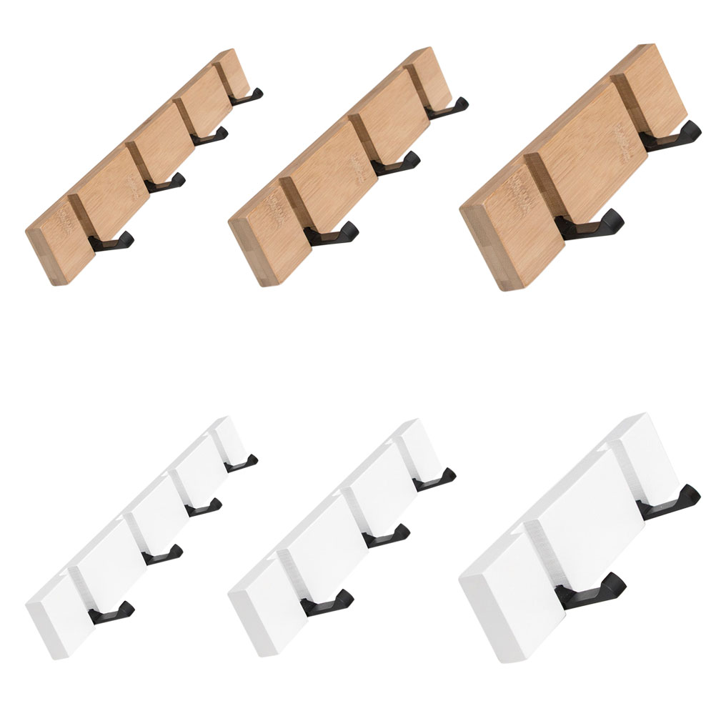 Kleiderhaken Aus Holz, Doppelt Montierbar, Klappbar, Für Tür Und Wand