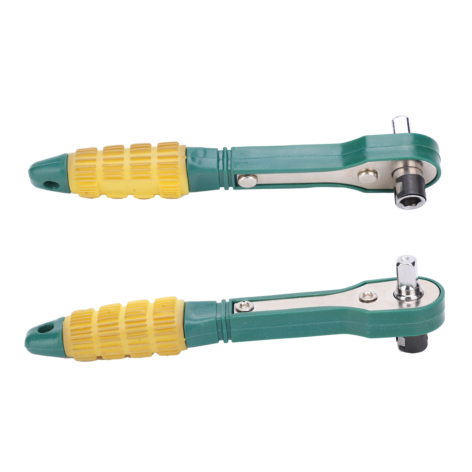 2-teiliger Ratschenschlüssel, 1/4"-sechskantnuss, 45-antrieb, Stahl, 144 Mm, Gelbgrün