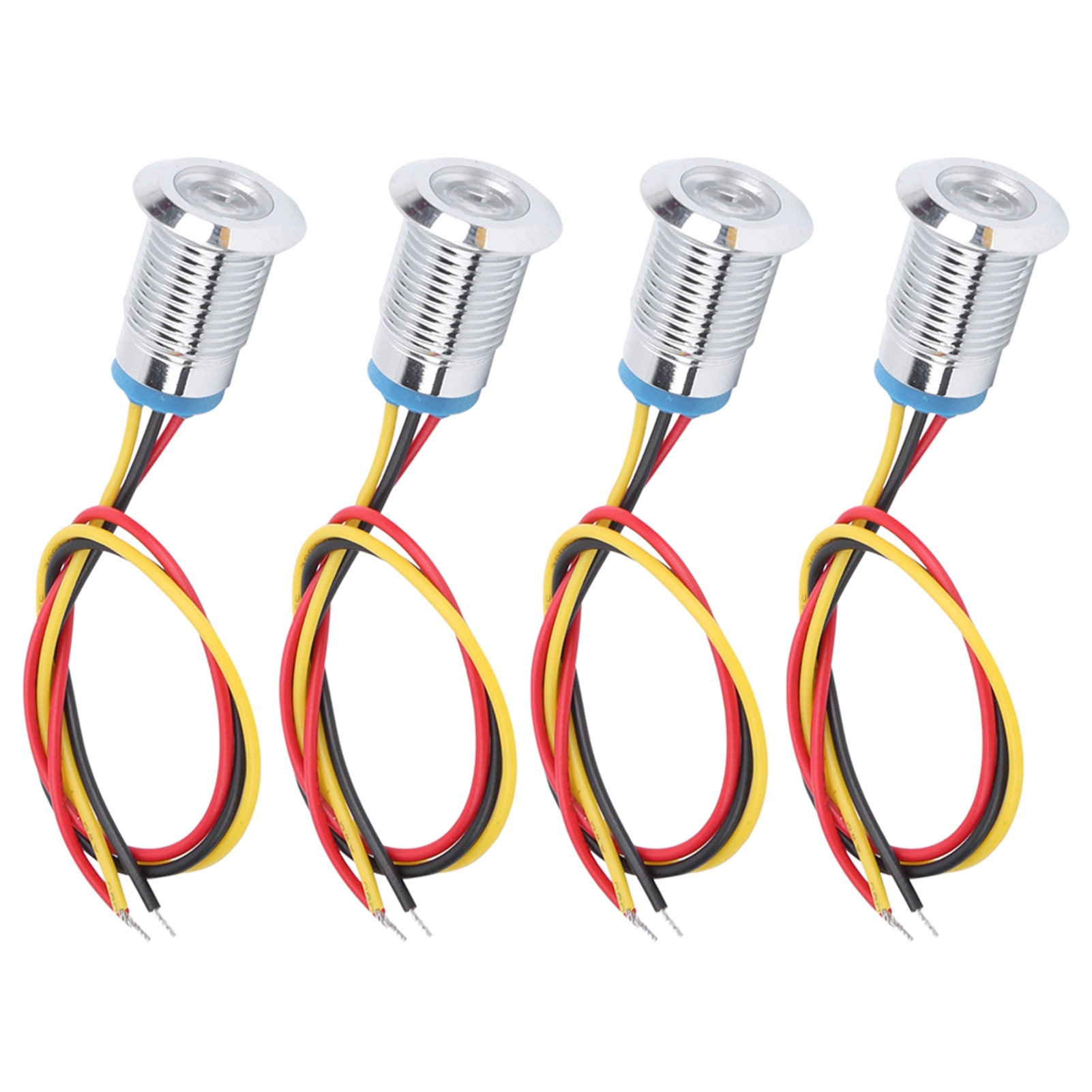 4 Sets Vorverdrahtete Runde Leds, Wasserdicht, 2-farbiges Licht, Gemeinsame Anode, 12 Mm, 3-6 V (rot Und Gelb)