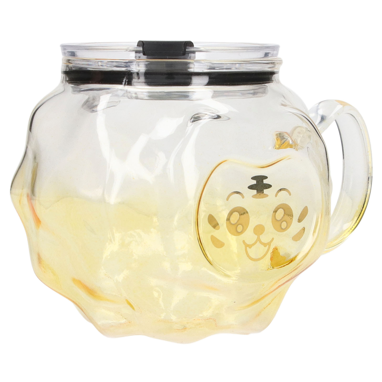Milchbecher 500 Ml Mit Cartoon-motiven, Robuste Konstruktion, Kaffeebecher Mit Glasstrohhalm Und Henkel Für Haushalt, Büro Und Schule (tiger)