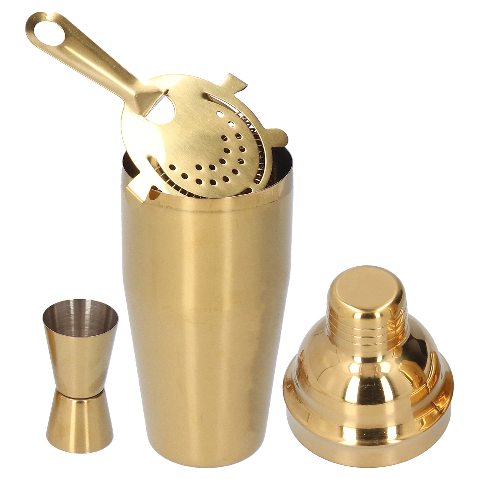 Cocktail-set, Modisches 750-ml-edelstahl-barzubehör-set Mit Sieb, Messbecher Und Shaker Für Barkeeper, Bargolden Set