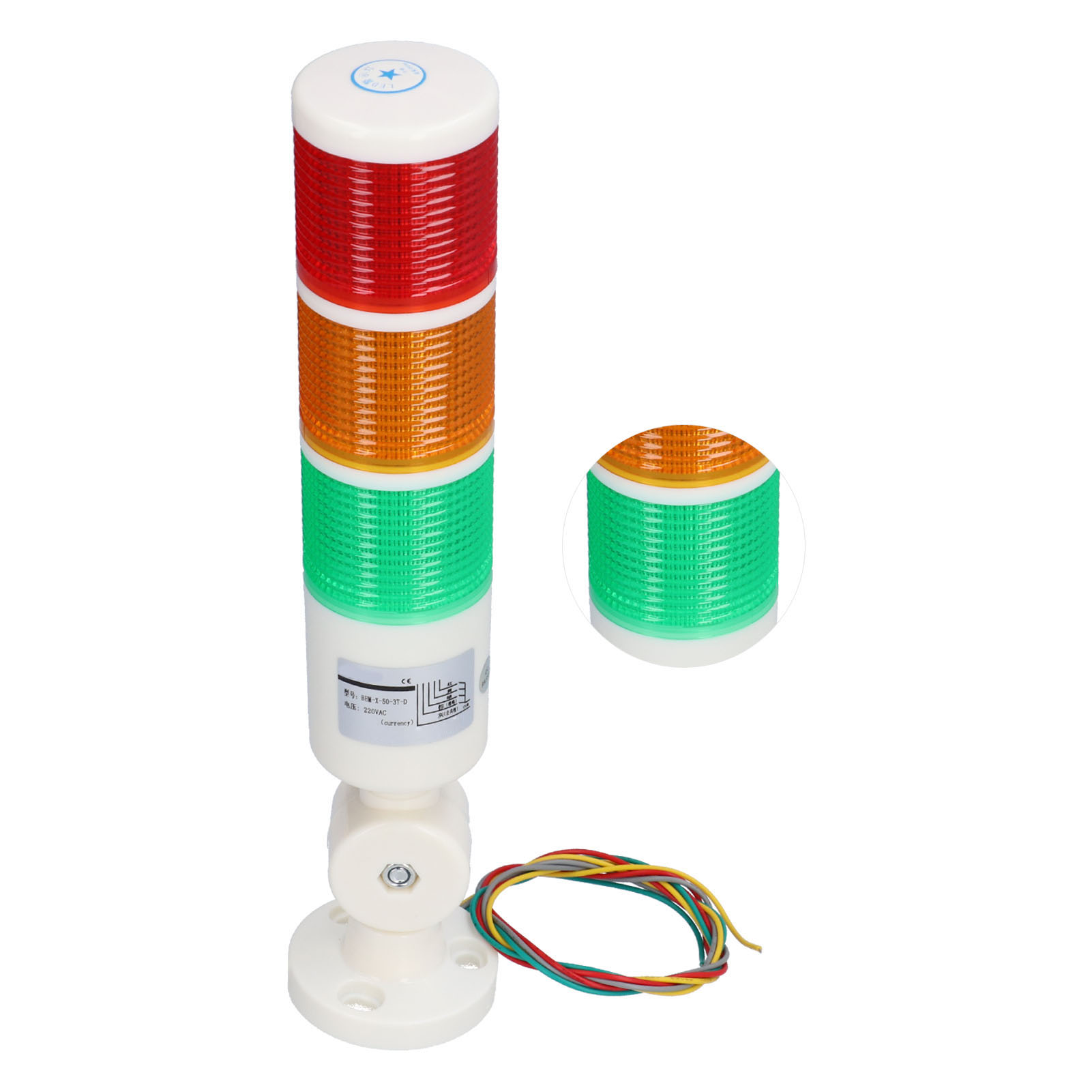 Berm Signalturm, Permanent Helle Led-alarmleuchte, 3 Farben, Faltbares Warngerät, Ac220v