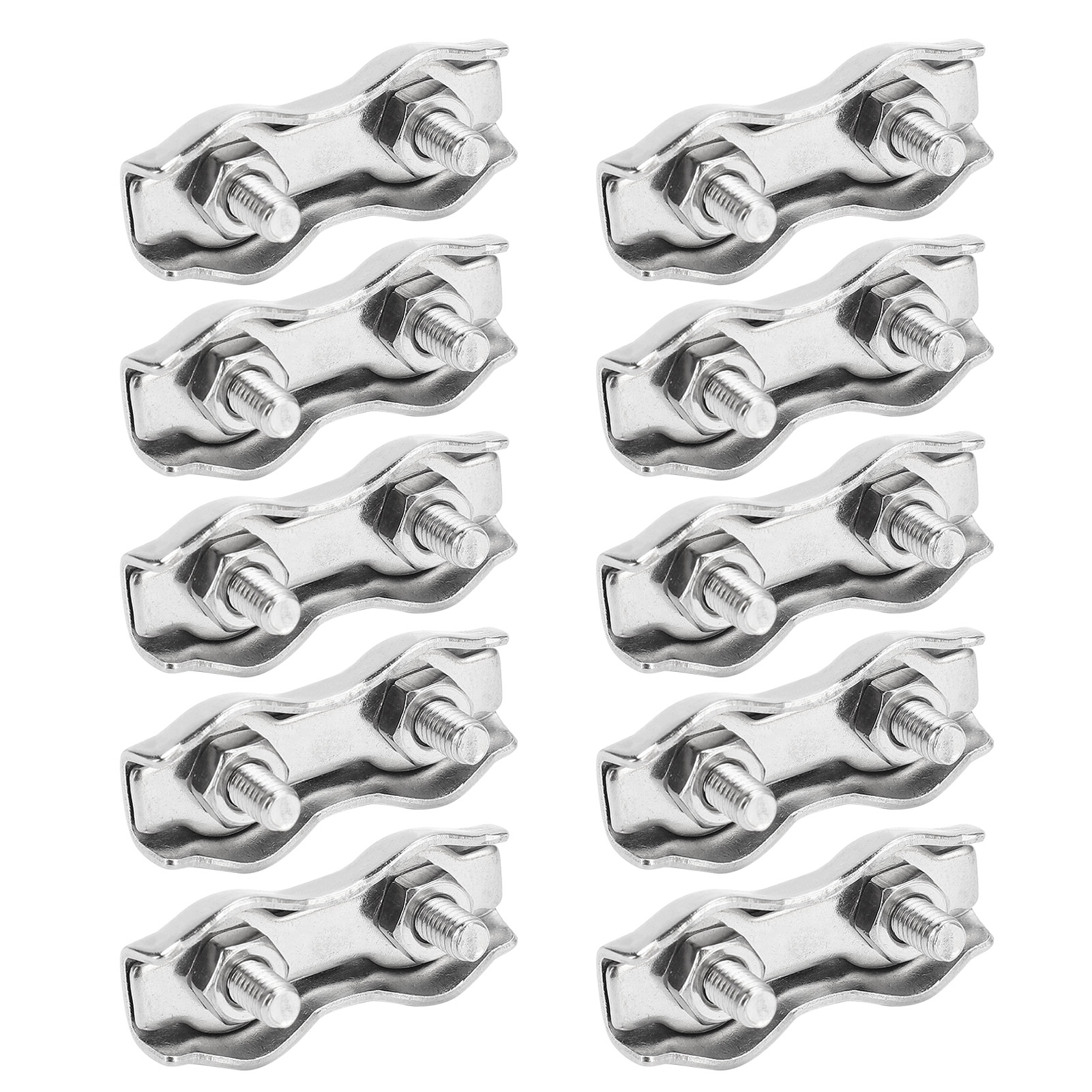 10 Stück Stahlseil-spannfutterverriegelung 304 Edelstahl M3 Doppelclip-klemme Für Industriemechanismen