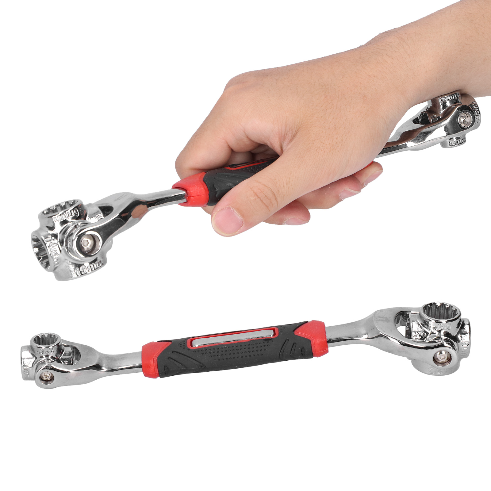 2-teiliges 8-in-1-steckschlüssel-set Aus Kohlenstoffstahl, Multifunktional, 360° Drehbar