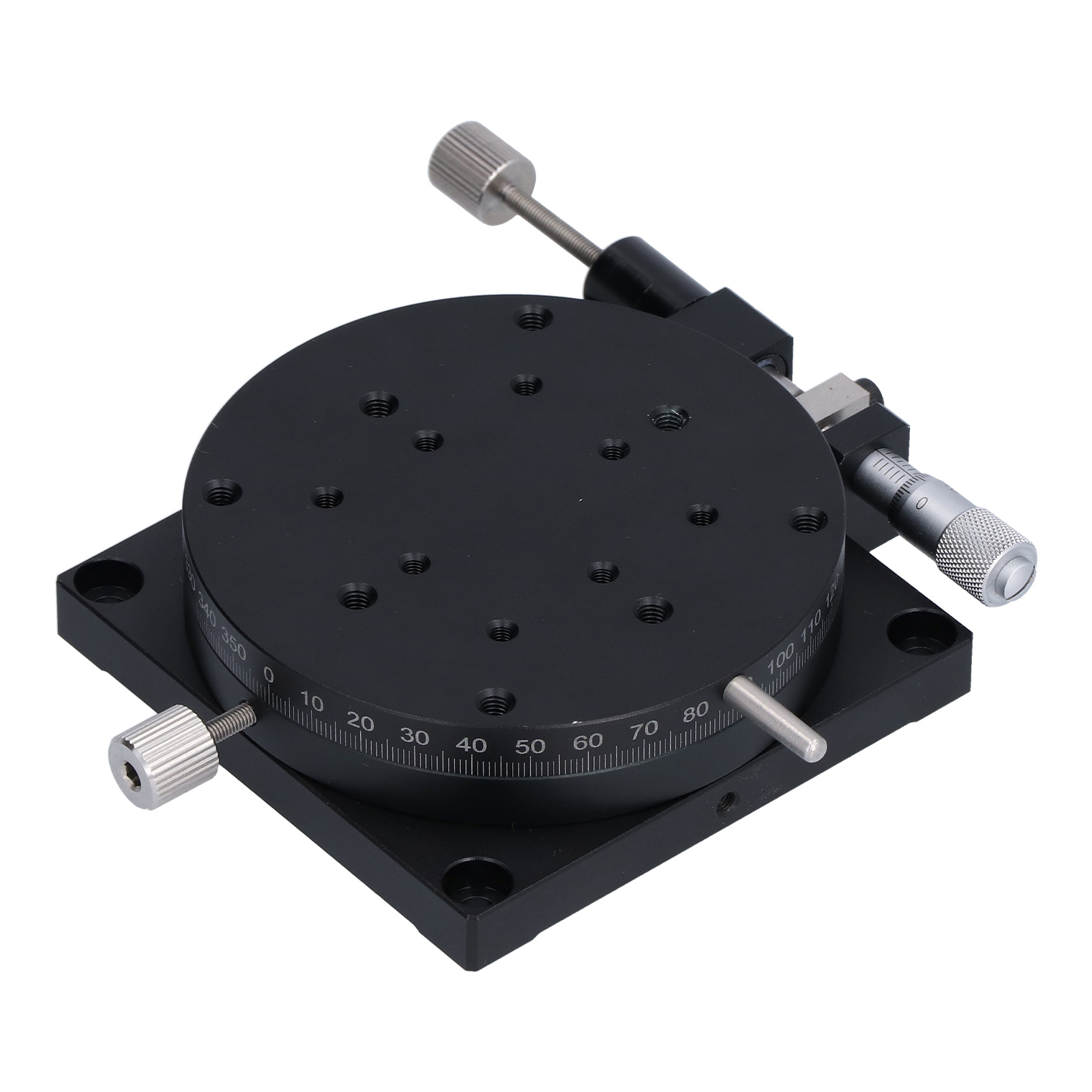 Manueller Drehbarer Lineartisch Mit Gleittisch, Grobeinstellung 360° Mit Mikrometer, Durchmesser 80 Mm, Rba80