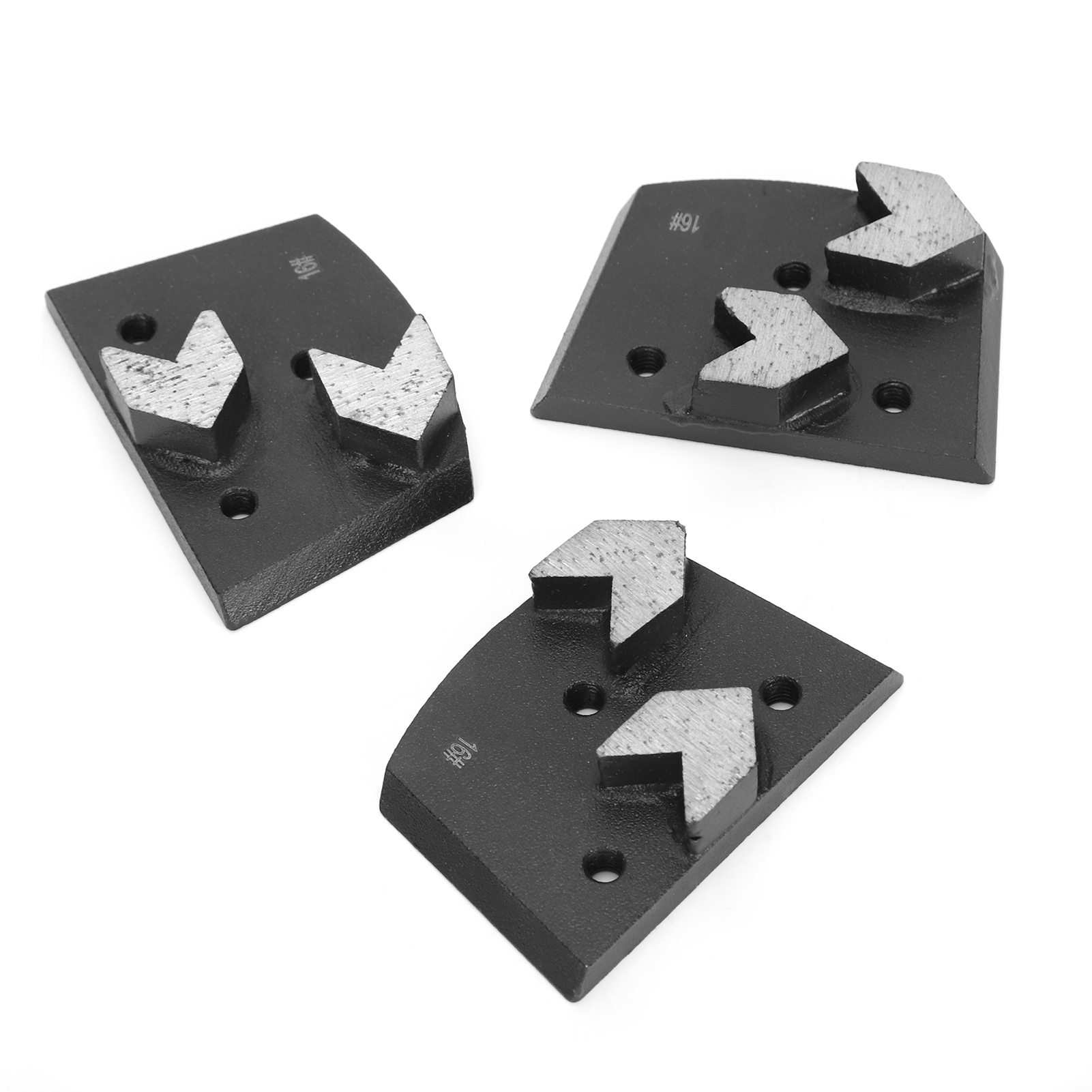 3-teiliges Set Diamantschleifblöcke In Pfeilform Mit 2 Zähnen Für Betonschleifmaschinen
