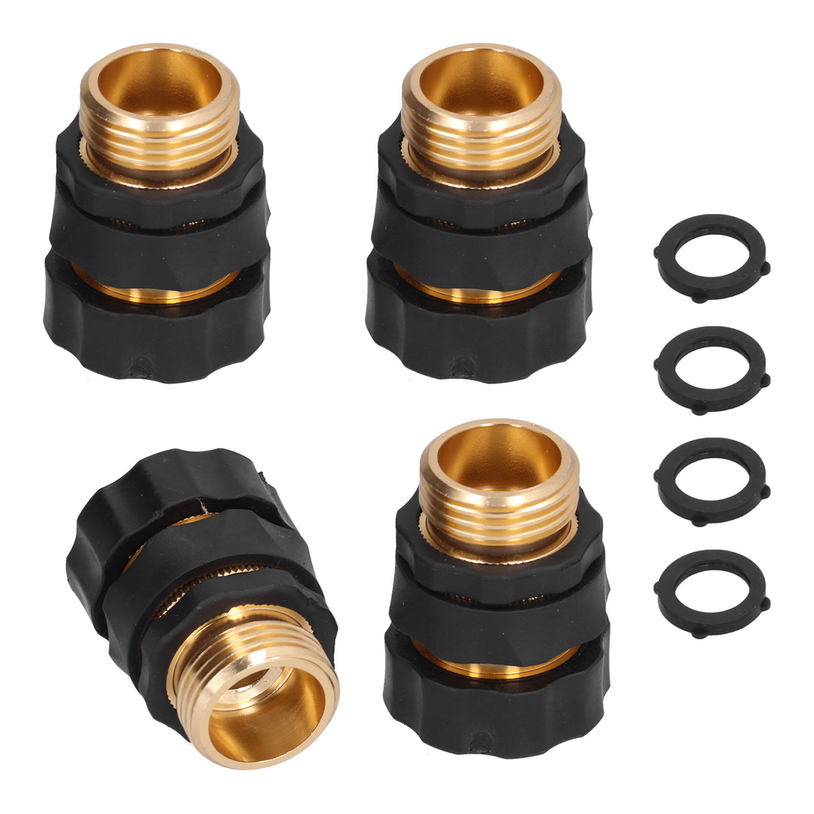 4-teiliges Set Schnellkupplungen Für Gartenschläuche Aus Messing, Hohe Härte, Langlebig, Dicht, Einfach Und Zuverlässig.