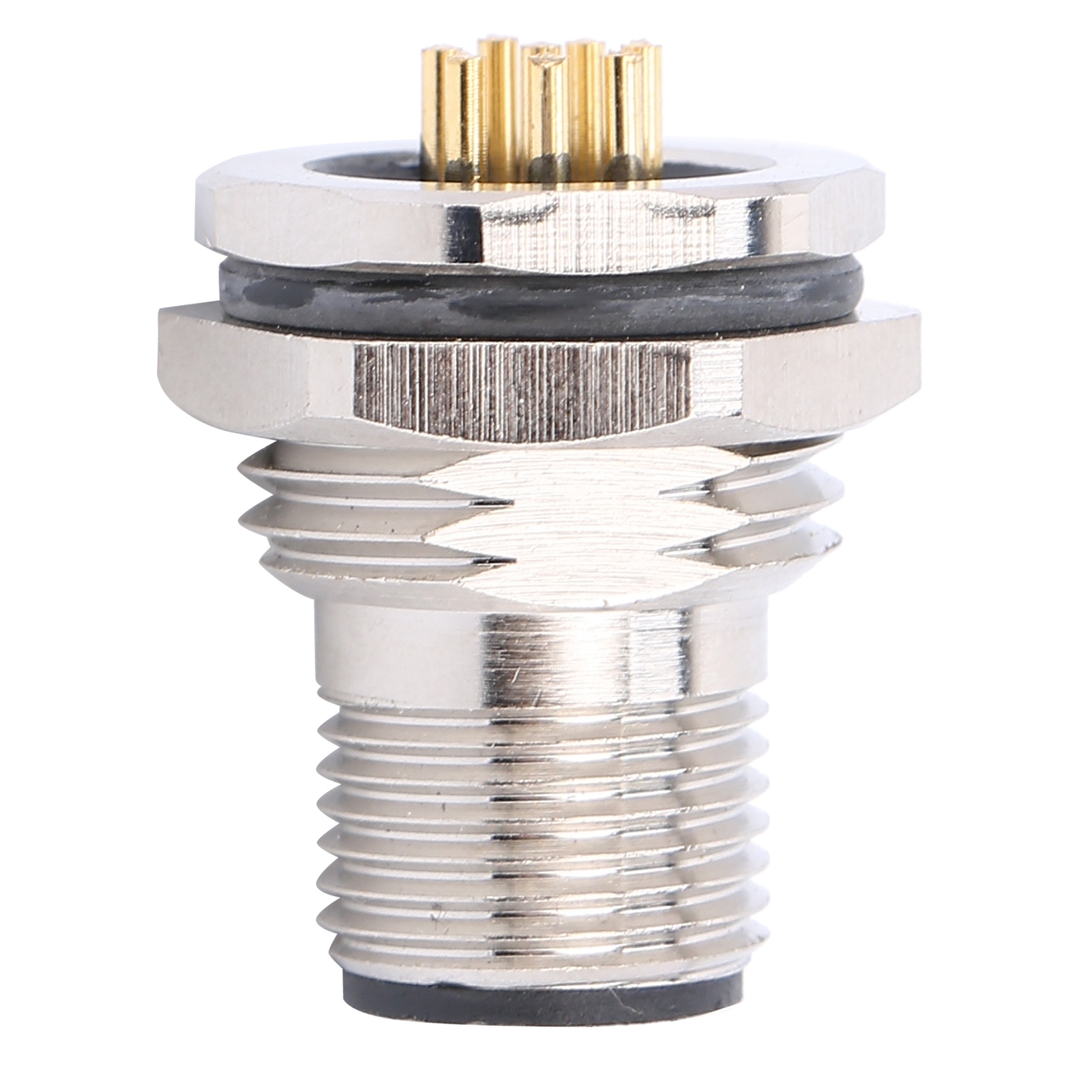 Einbausteckdose M12 Gewinde 8-polig, Wasserdichter Industrie-elektronikstecker M12-f1-p8