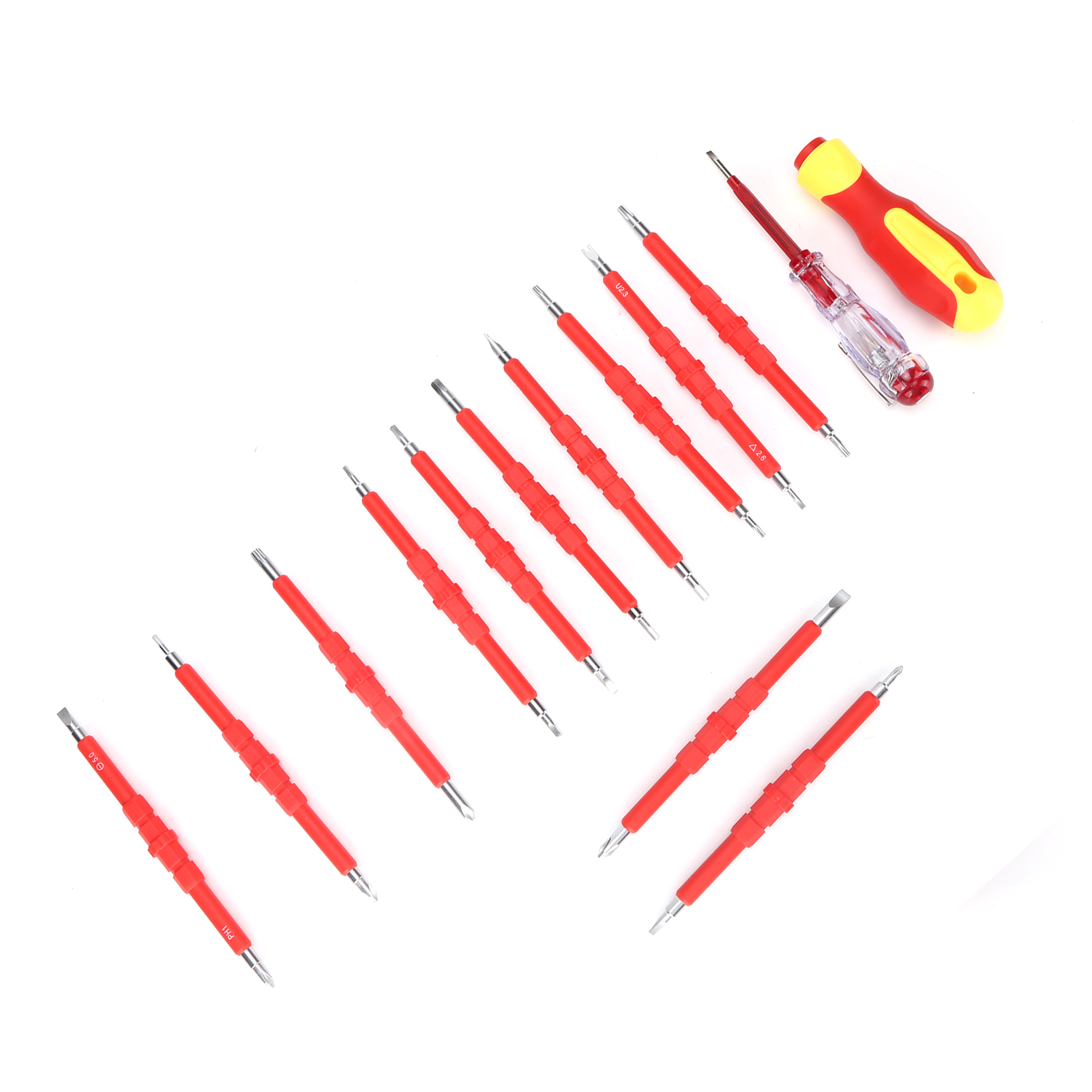 Schraubendreher-set Mit Doppelseitigen, Speziell Geformten Magnetischen Schraubendreherbits Und Isolierten Werkzeugen