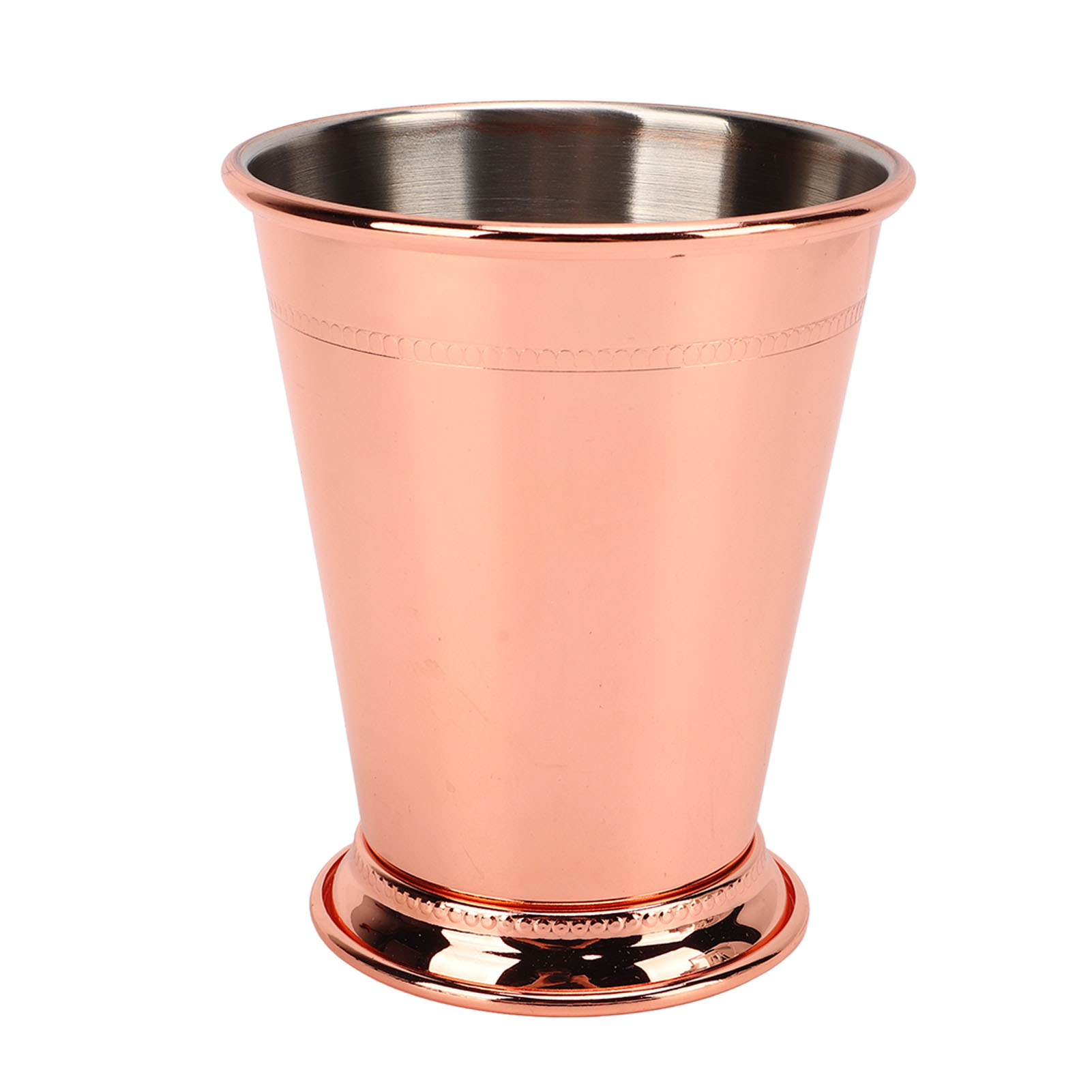 Eleganter Julep-becher Aus Edelstahl Im Retro-stil, Hohe Stabilität, Verziert Mit Perlen Und In Roségold Gehalten, Ideal Für Zuhause.