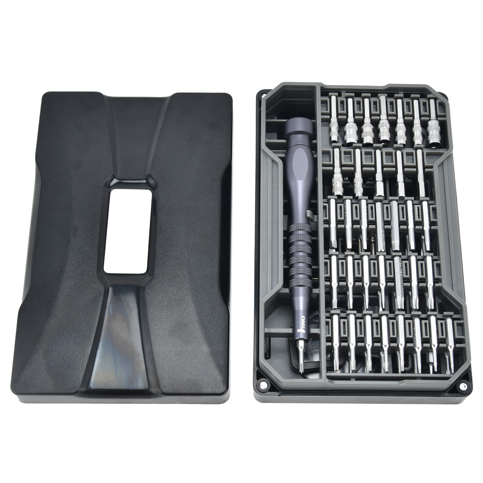 73-teiliges Präzisions-schraubendreher-set, Magnetisch, 4 X 28 Mm, Matt Verchromt, Reduzierbits Mit Langem Durchmesser, Jm-8172