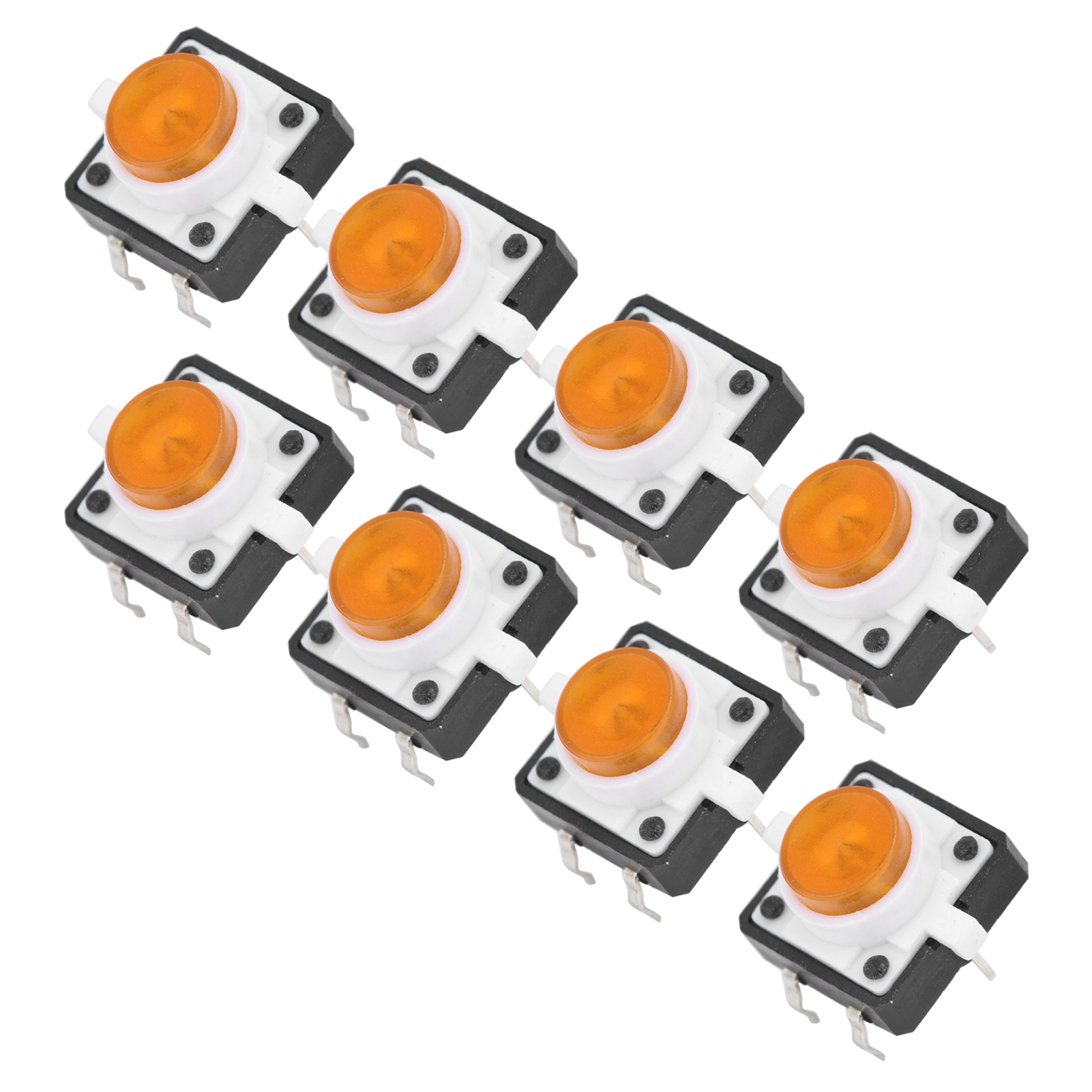 20 Stück 12x12x7,3 Mm Taktile Drucktaster Mit Led-beleuchtung, Gelb
