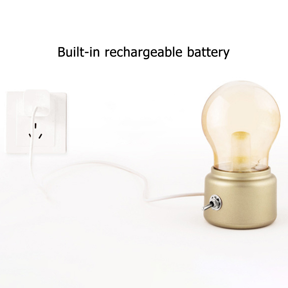 Wiederaufladbare Led-lampe Mit Usb-anschluss, Retro-metall-kippschalter, Energiesparende Und Elegante Schreibtischbeleuchtung