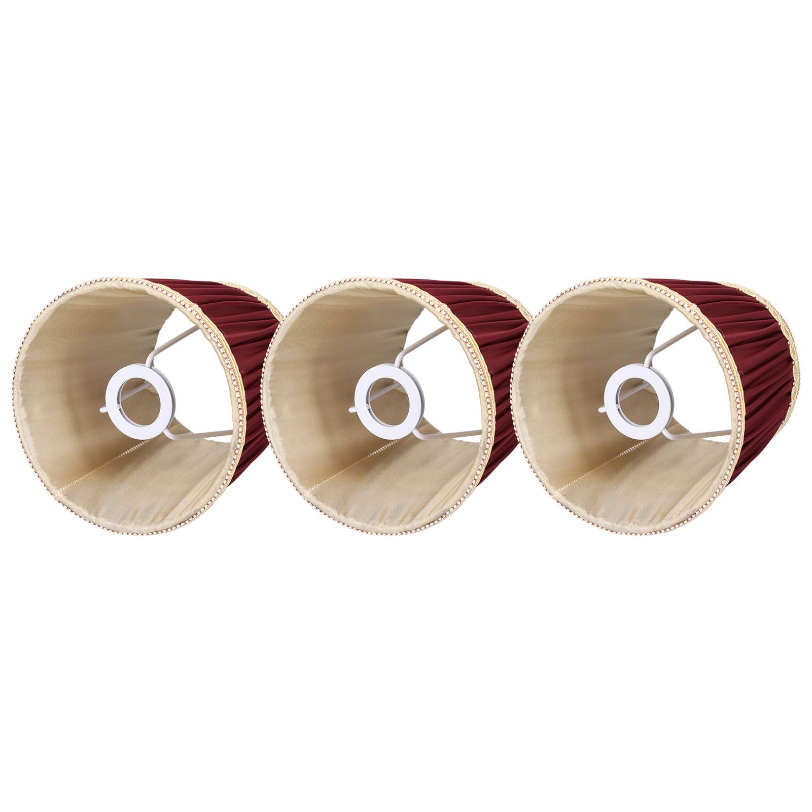 3er-set E14 Stofflampenschirme, Weinrot, Moderner Clip-lampenschirm Für Wand-, Kerzen- Und Tischlampen