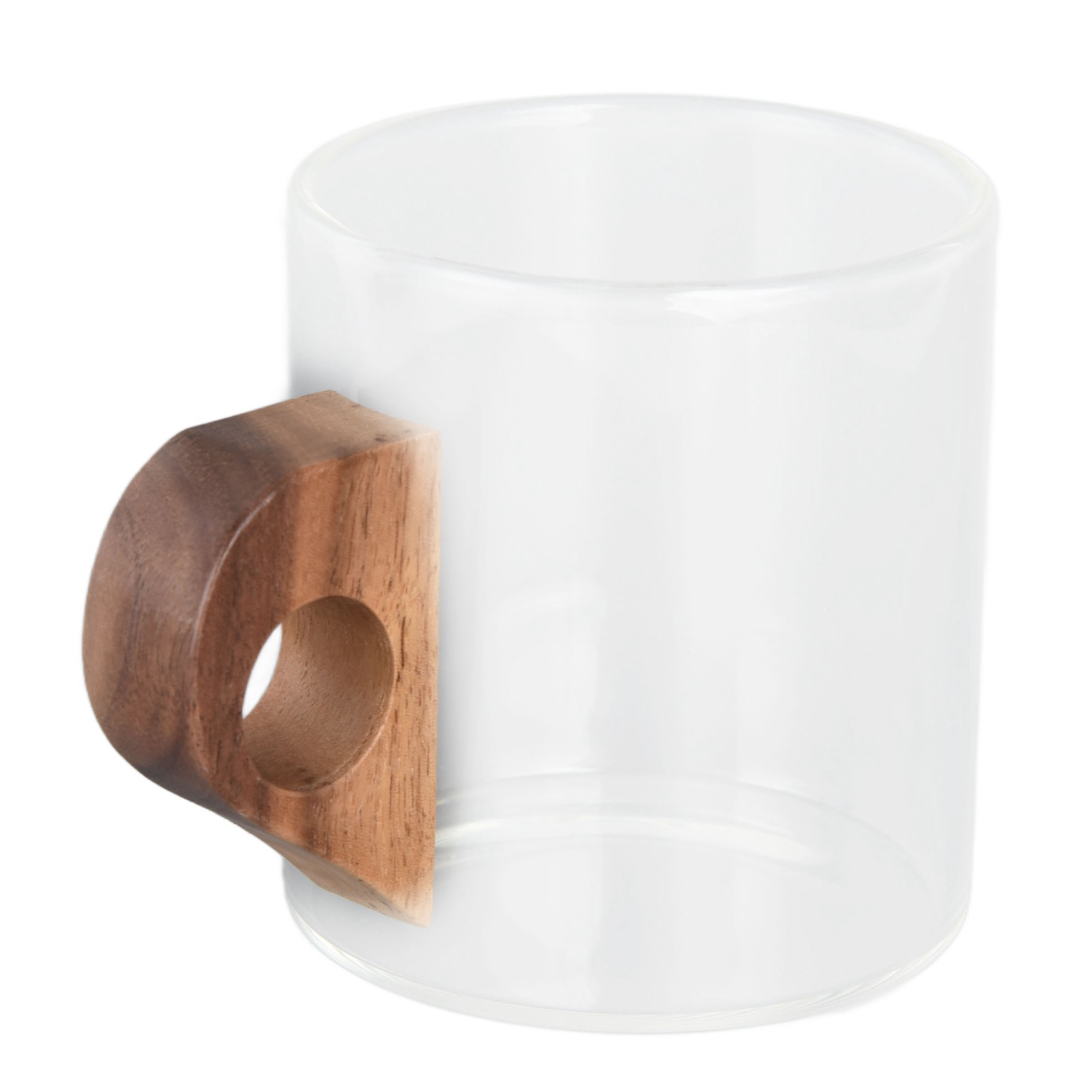 Glas-kaffeebecher, Hitzebeständiger Wasserbecher Mit Holzgriff Für Zuhause, Reisen, Küche Und Restaurant, 280 Ml
