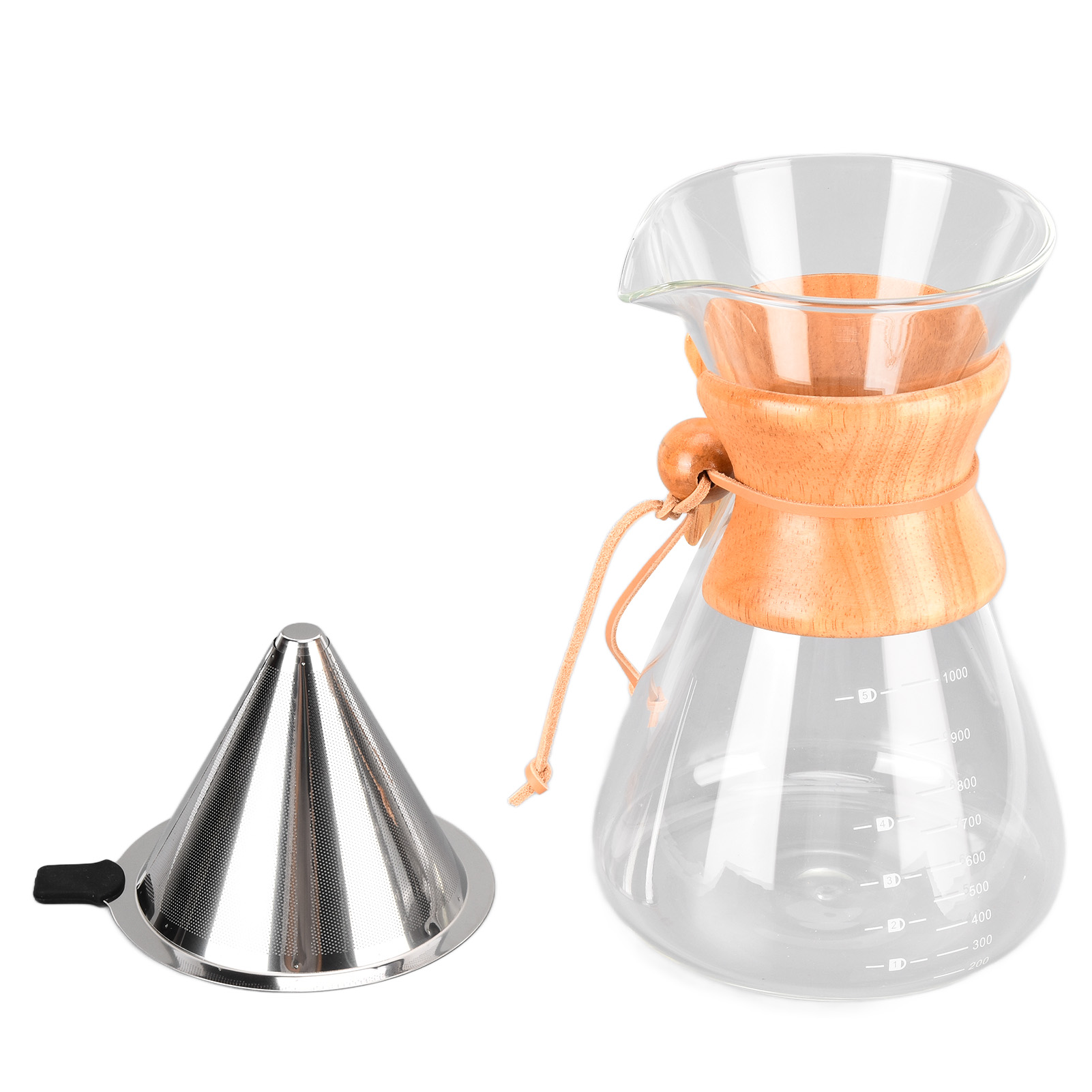 Hitzebeständiger Kaffeefilter Mit Trichter, Großes Fassungsvermögen (1000 Ml) Für Die Zubereitung Von Filterkaffee Zu Hause