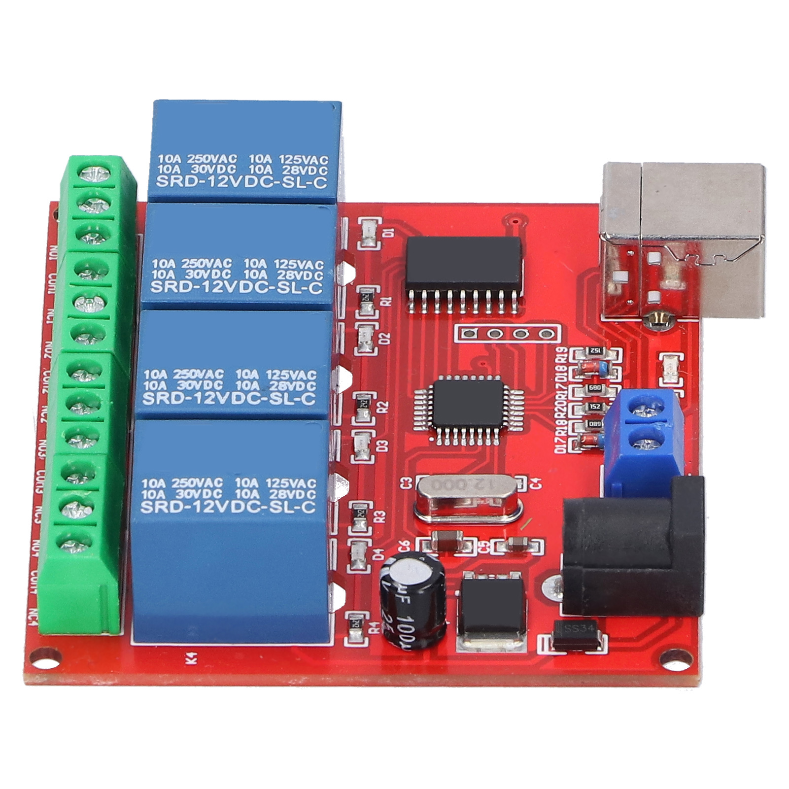 4-kanal-relaismodul, Treiberlose Intelligente Pc-schaltsteuerung, Leiterplatte, 12 V Dc