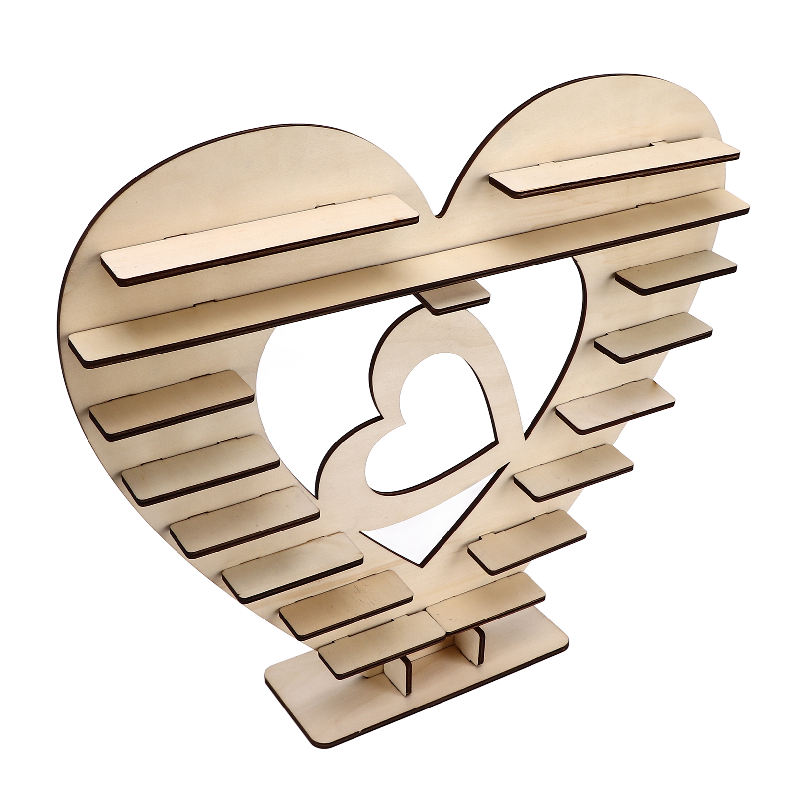 Herzförmiger Schokoladenständer Aus Holz, Umweltfreundlich, Einfach Aufzubauen, Robust, Wiederverwendbar, Mini-kuchenständer Für Partys Und Hochzeiten