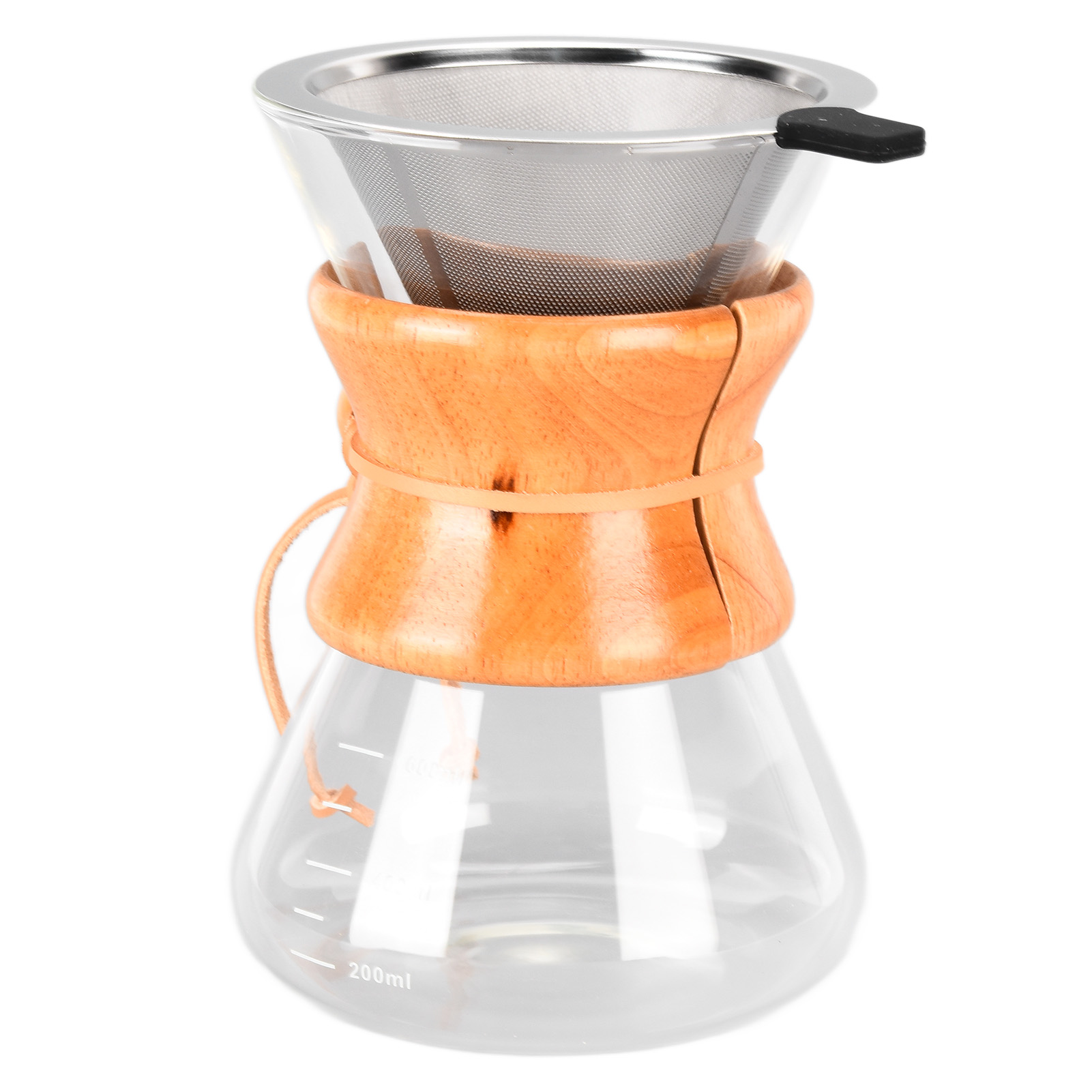 Kaffeekanne Aus Glas, Wasserkocher Für Filterkaffee, Schlichtes Design Und Hitzebeständig, Mit Edelstahl-kaffeefilter Für Kaffeeliebhaber, 600 Ml