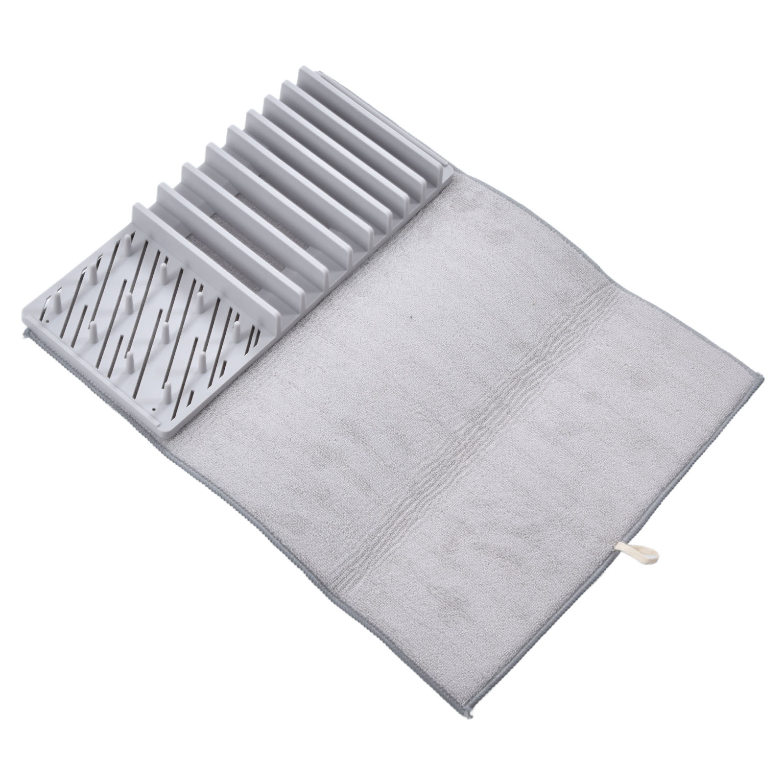 Geschirrtrockenmatte Mit Abtropfgestell, Wasserabsorbierend, Faltbar, Für Die Küche