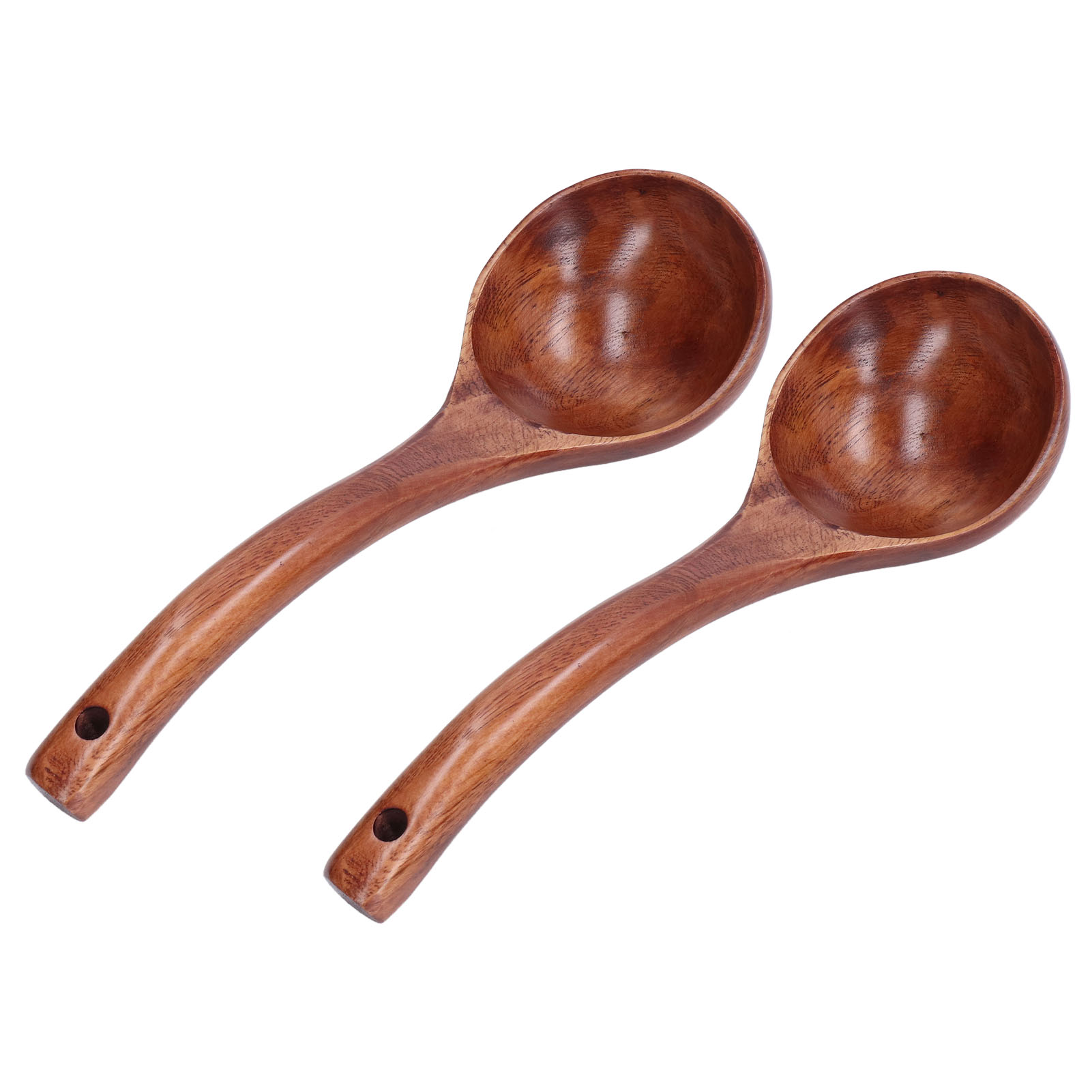 2-teiliges Set Aus Holzlöffeln Mit Langem Griff, Geeignet Für Porridge, Kaffee Und Desserts (8 Cm Löffelbreite).