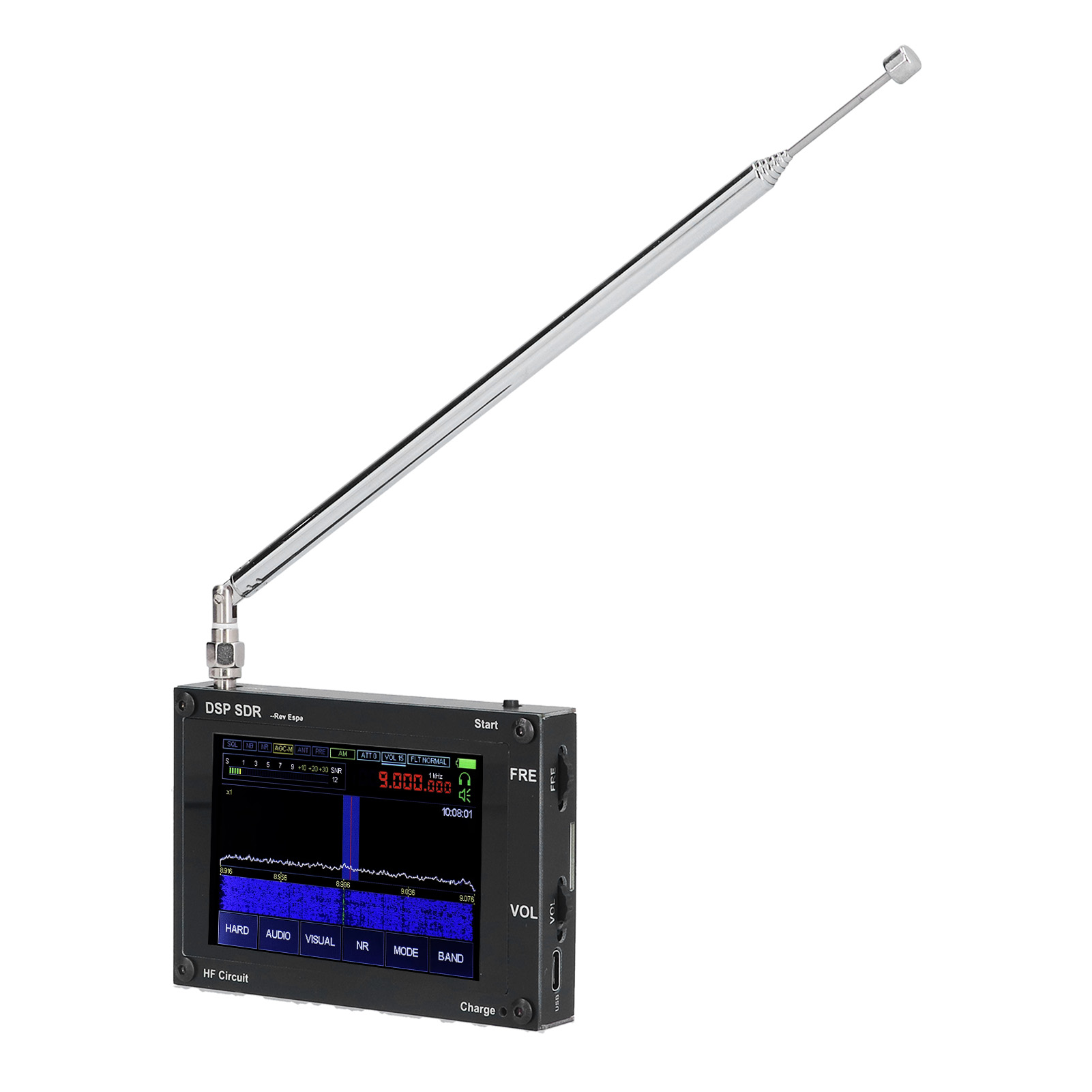 Sdr-empfänger, Drahtloses Radio Mit Dsp, 3,5-zoll-touchscreen, Registrierter Frequenzbereich 50 Khz – 2 Ghz, Ultradünne Antenne