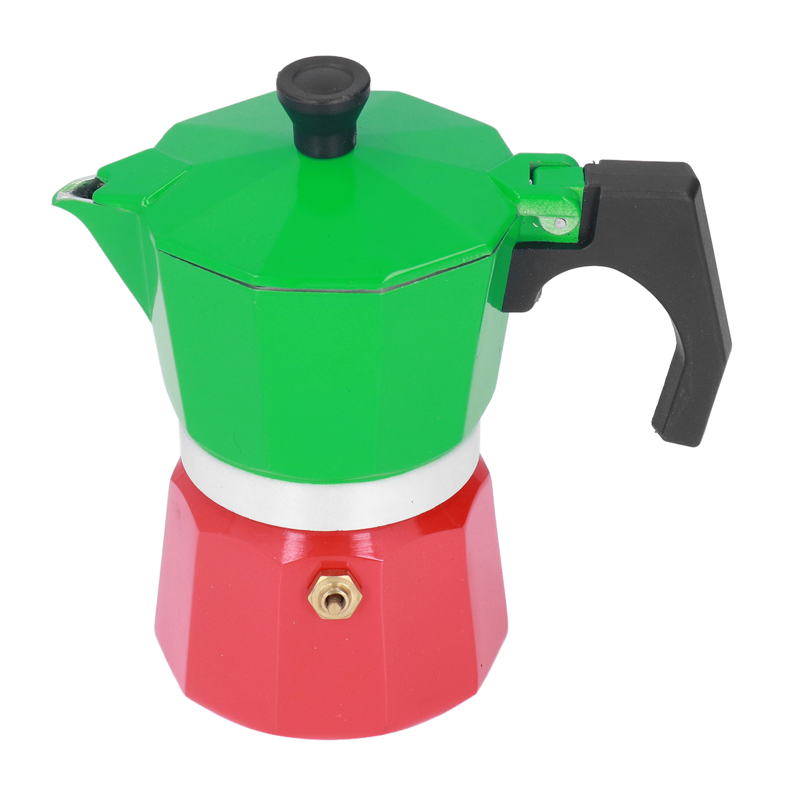 Espressokocher Für Den Herd, Kräftiger, Aromatisierter Espresso Im Italienischen Stil, Mokkakanne, Achteckig, 3 Farben, 3 Tassen (150 Ml)