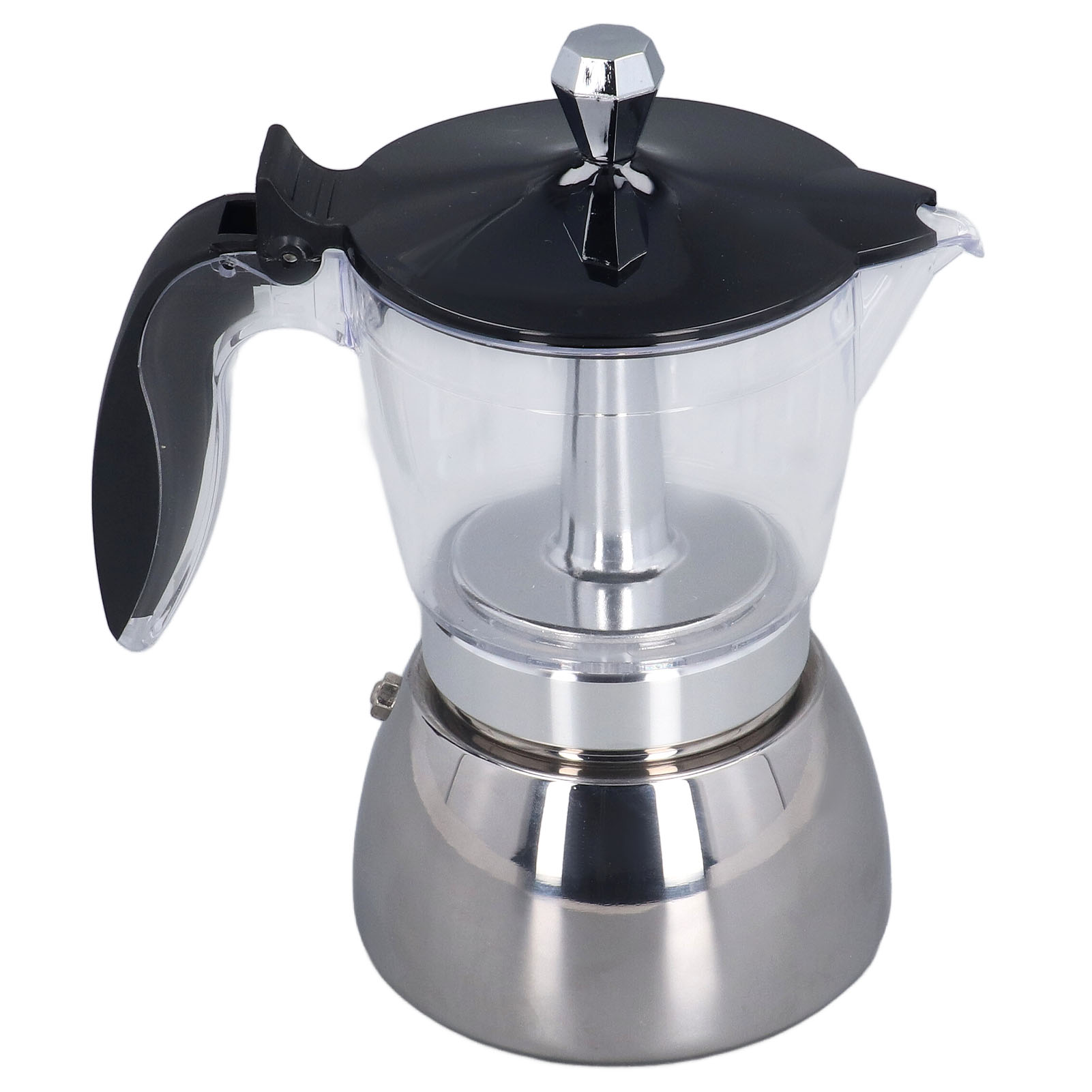 Espressokanne Für Den Herd, 6 Tassen, Mokkakanne Mit Transparentem Abs-deckel, Edelstahl-kaffeekanne Für Zuhause Und Büro