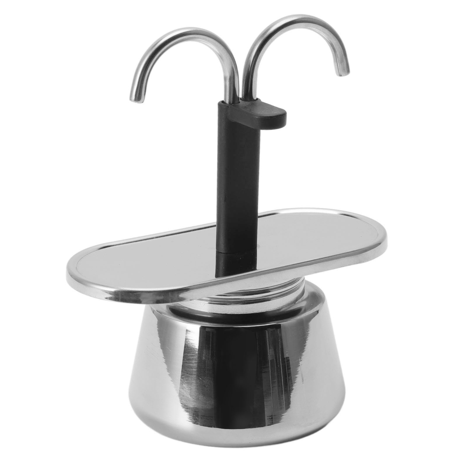 2-tassen-mokakanne (100 Ml) Mit Doppelkopf Aus Edelstahl, Italienischer Diy-kaffeebereiter
