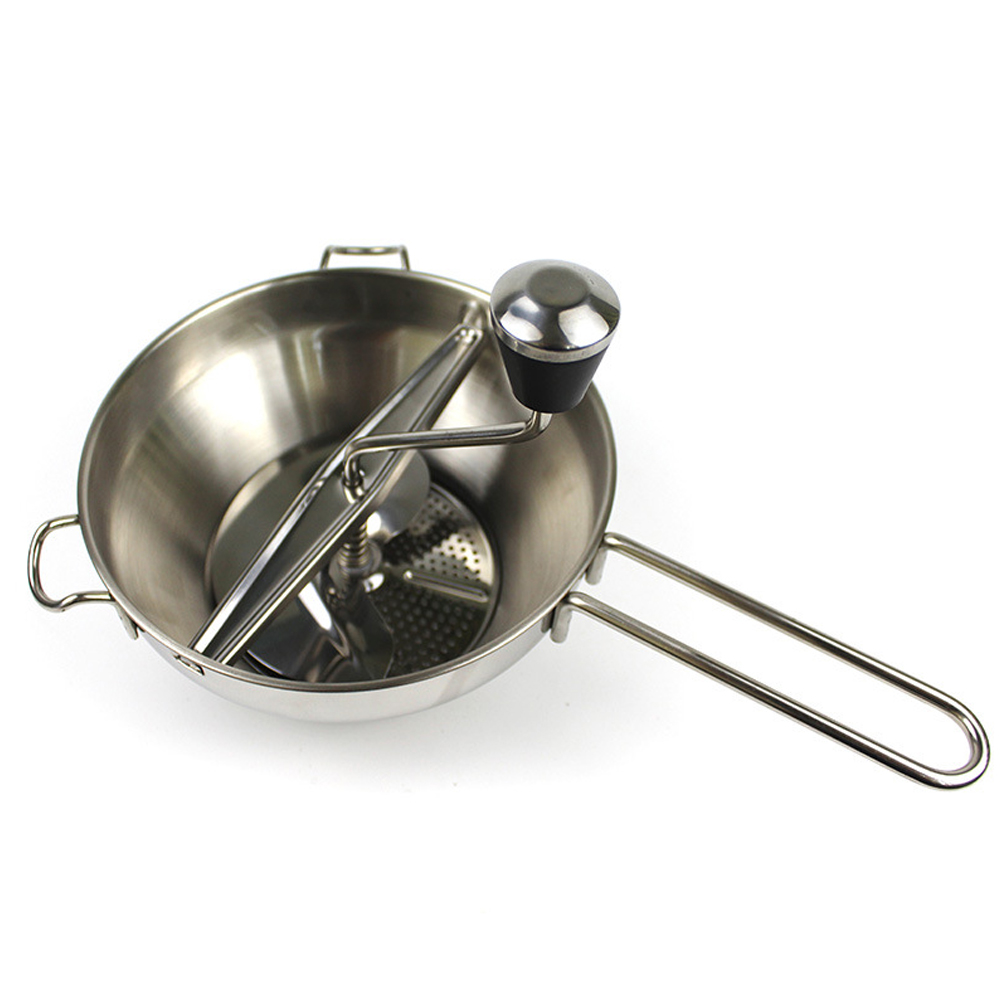 Kartoffelpürierstab Aus Edelstahl Mit 3 Reisscheiben, Gemüsemixer