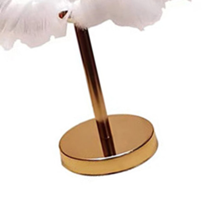 Led-tischleuchte Feather Mit Druckknopf, Gedämpftem Licht, Dekoratives Goldenes Schreibtisch-/bettlicht, Eu-stecker Typ 2