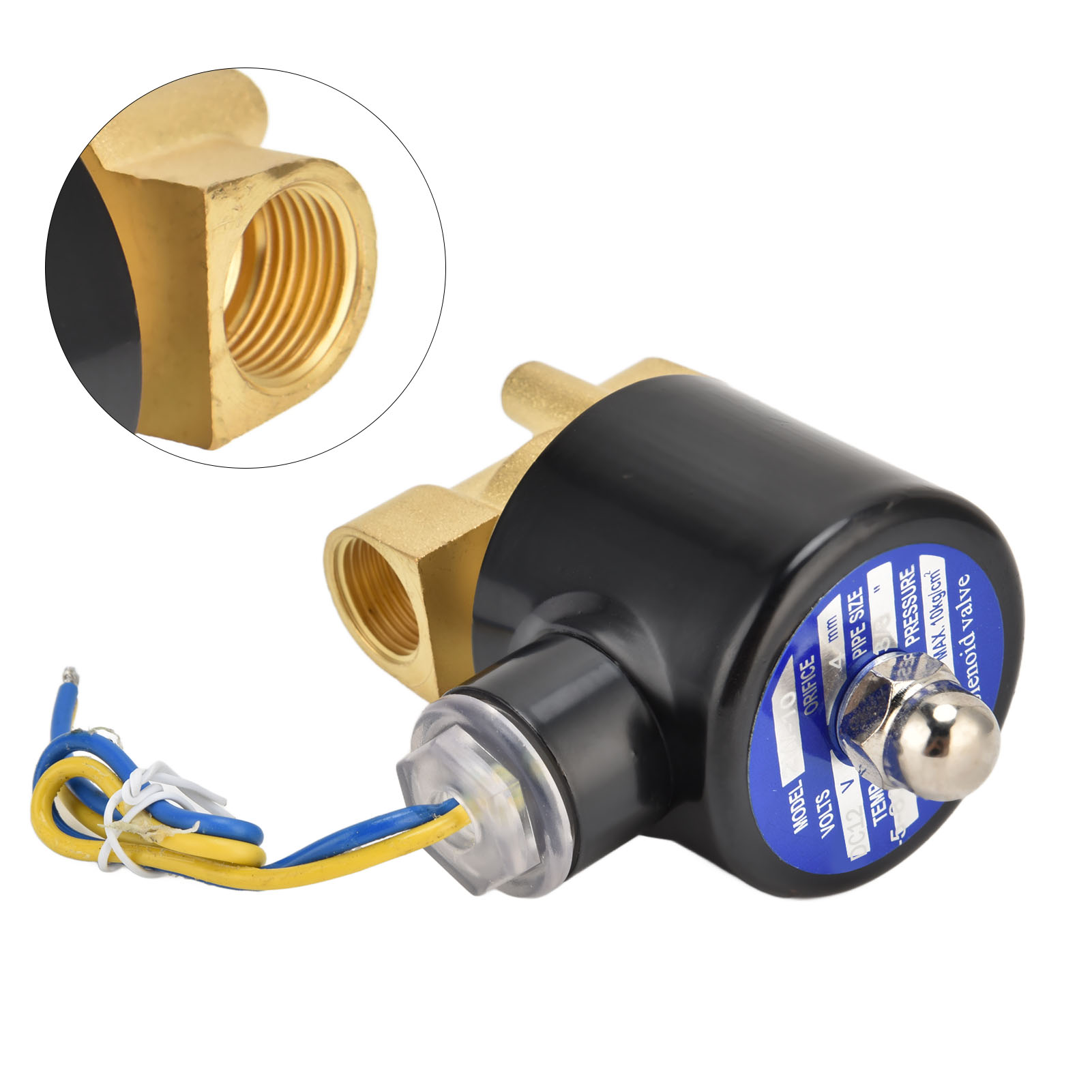 2w‑040‑10 G3/8 Zoll Magnetventil, Messingmembran, Normalerweise Geschlossen, Elektrisches Magnetventil Für Wasser, Luft Und Öl, 12 V Dc