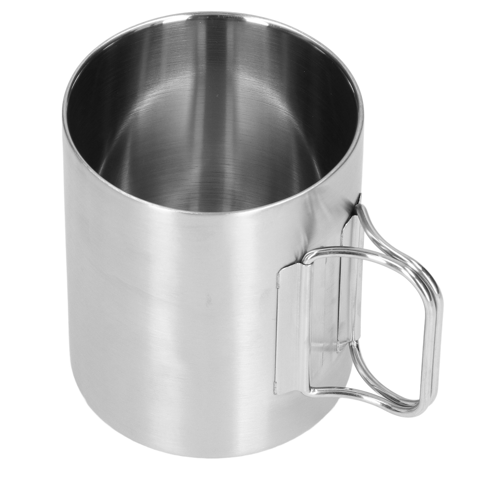 Edelstahlbecher, Korrosionsbeständig, Mit Klappgriff, Faltbarem Design, Exquisiter Kaffeebecher